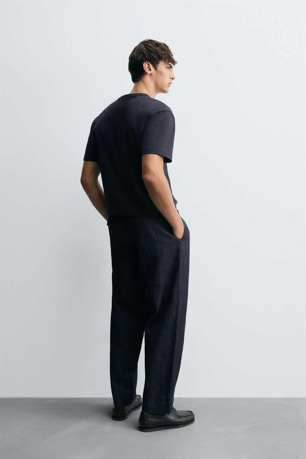 CROPPED WIDE-LEG DENIM TROUSERS - Zara фото 3