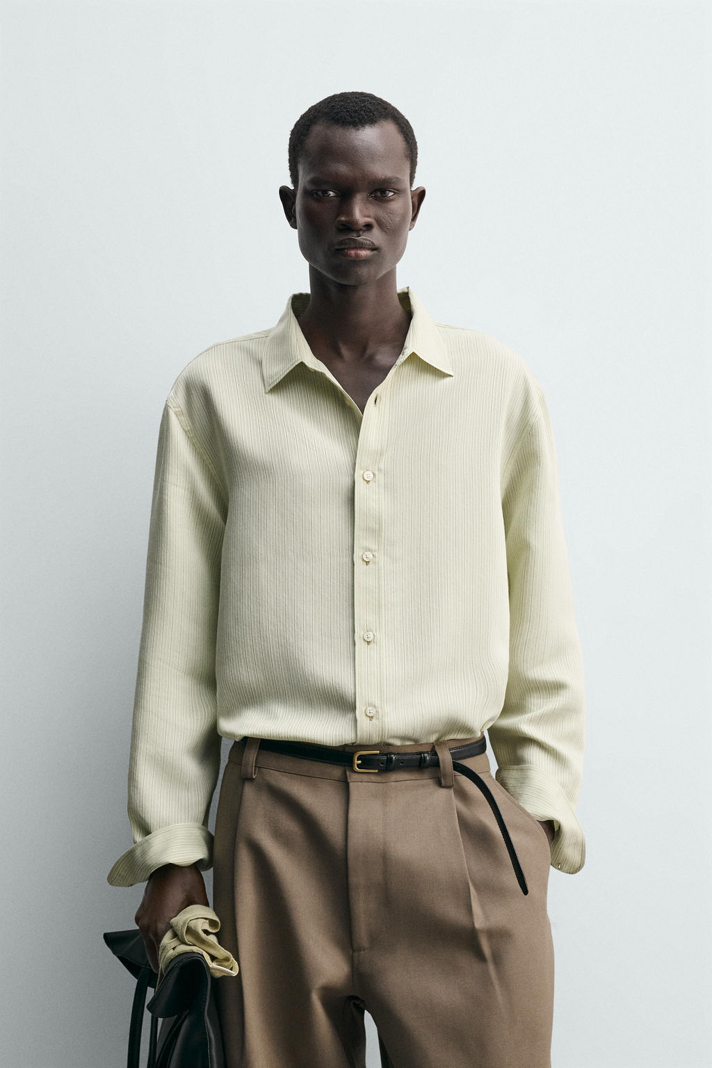 CAMISA FLUIDA RAYAS / Verde claro - Zara фото 2