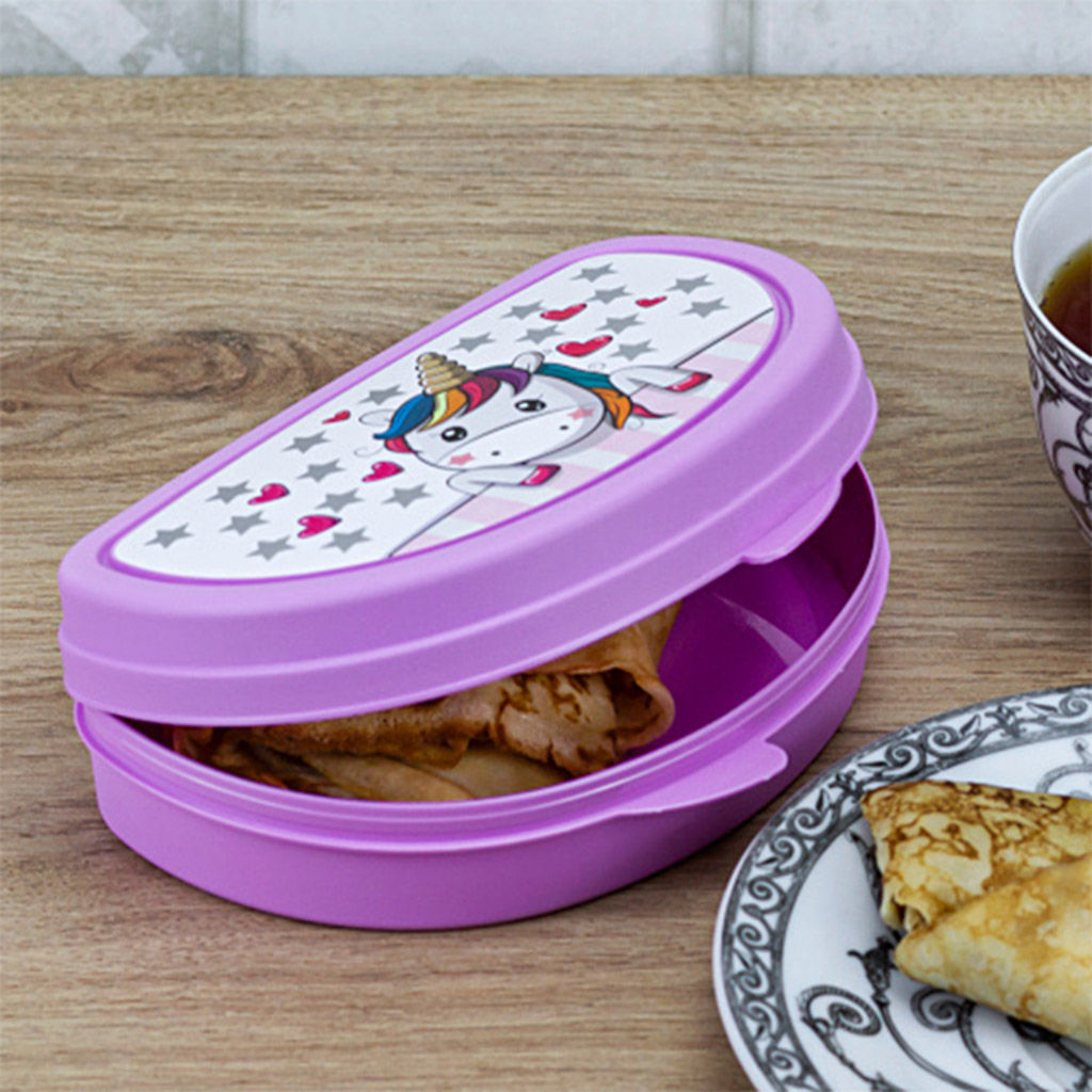 Контейнер-бутербродница пластмассовый Деко 10х15х4см, единорог (Россия) - Домашняя мода фото 3