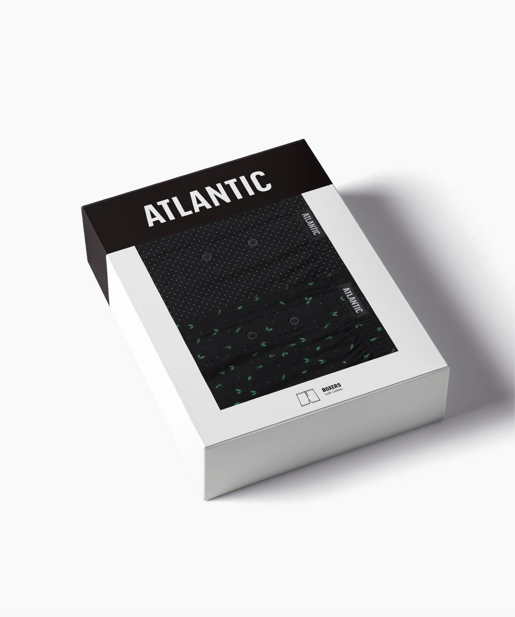ATLANTIC 2MBX-058 Трусы боксеры Forest - набор 2 шт. черный + черный  фото 6