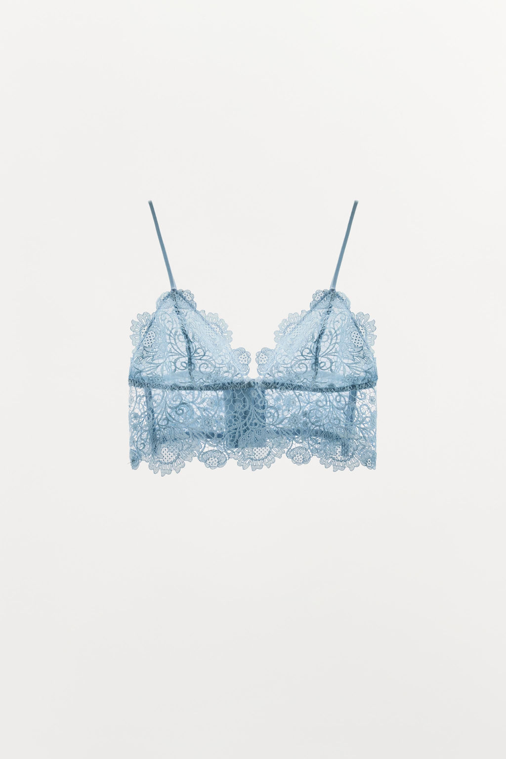 BRALETTE TRIANGULAR ENCAJE / Azul claro - Zara фото 4