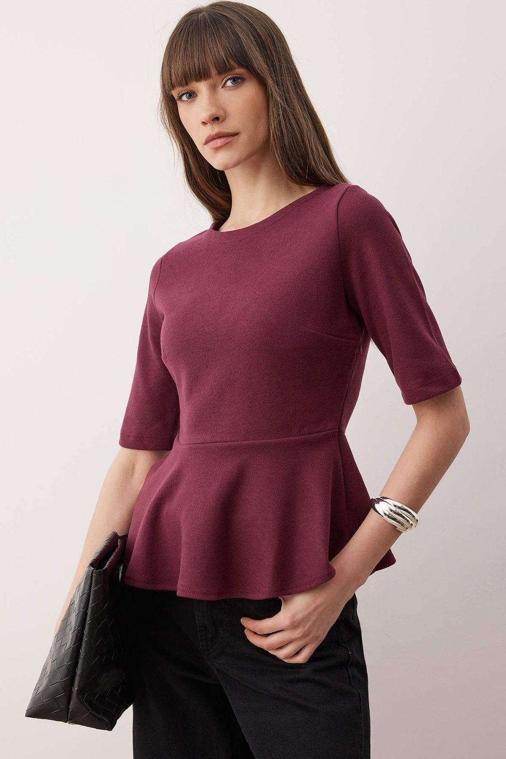 Murdum Peplum/Bel Oturmal? Truvakar Kol Gizli Fermuarl? Orme Bluz TWOAW26BZ00269