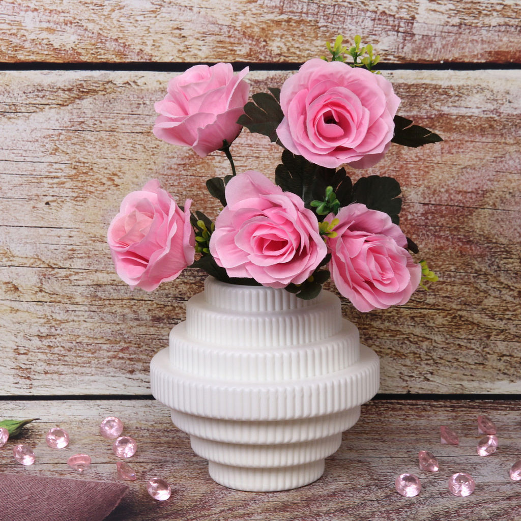 Цена за 4 шт. Ваза из пластика "Marlen-Портофино" 0,5л 15*8,3см цвет белый