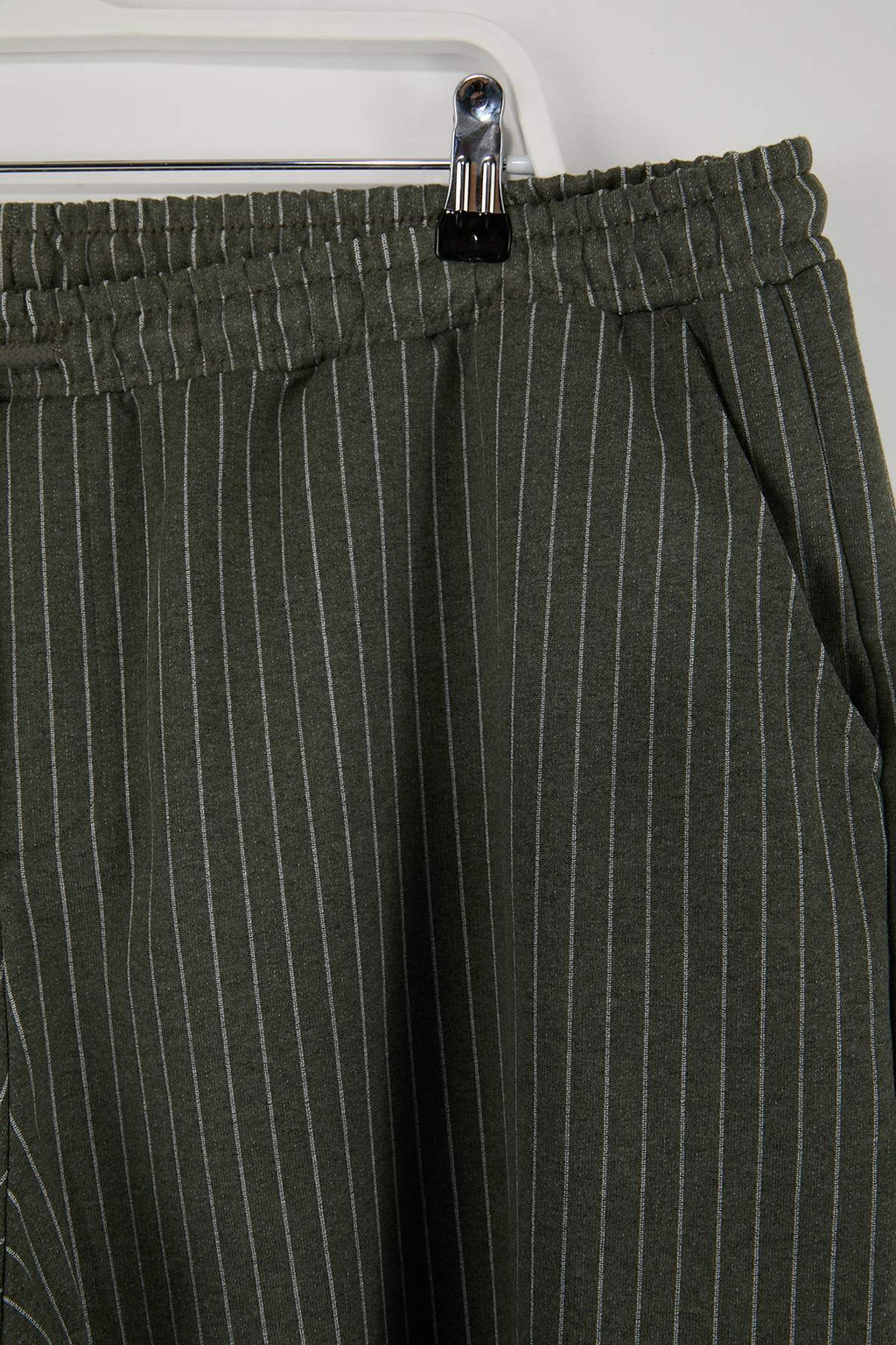 Haki Buyuk Beden Lacivert Regular Rahat Cizgili %100 Pamuk Sort TMNSS23SR00045