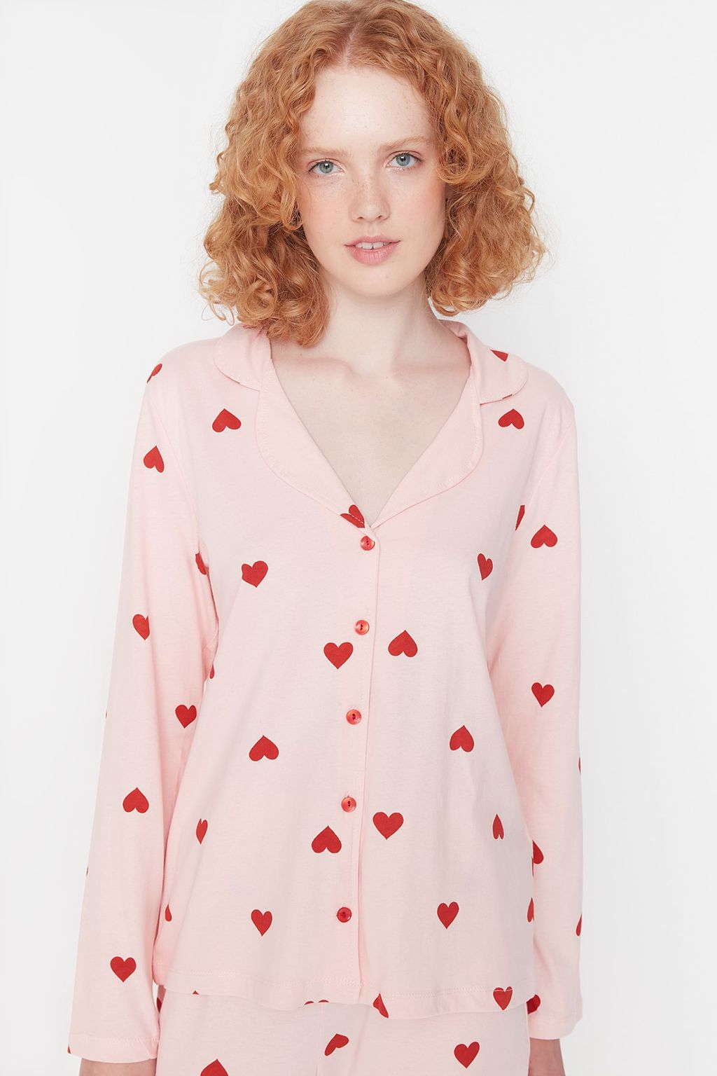 Pembe %100 Pamuklu Kalpli Orme Pijama Tak?m? THMAW21PT0548