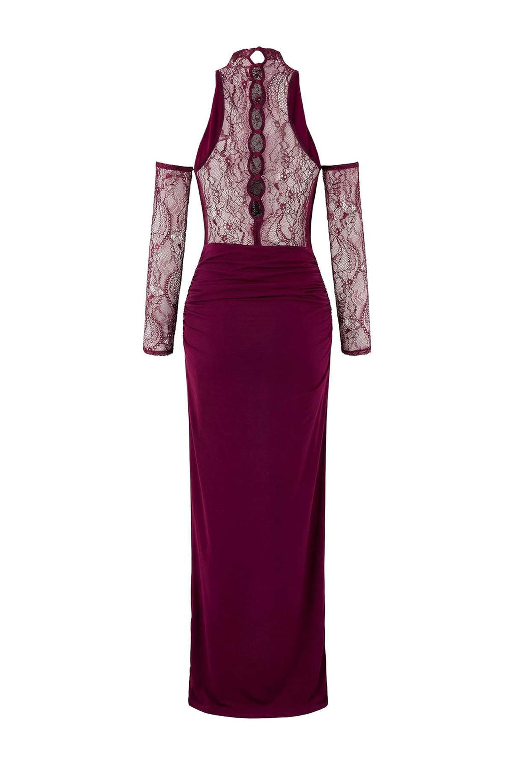 Siyah Dantel Detayl? Derin Degaje Yaka Duz Maxi Abiye & Mezuniyet Elbisesi TPRAW26AE00014 - Trendyolmilla фото 15