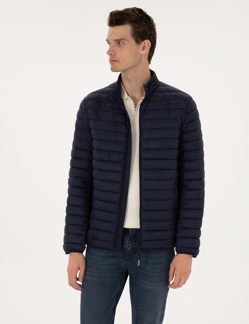 Lacivert Kapitone Basic Mont