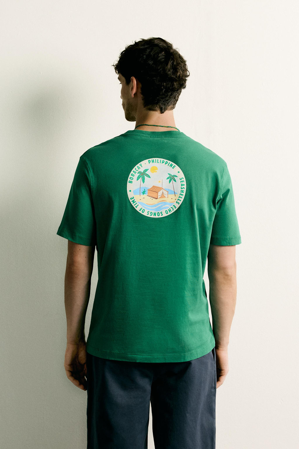 CAMISETA REGULAR FIT ESTAMPADOS COMBINADOS / VERDE - Zara фото 3