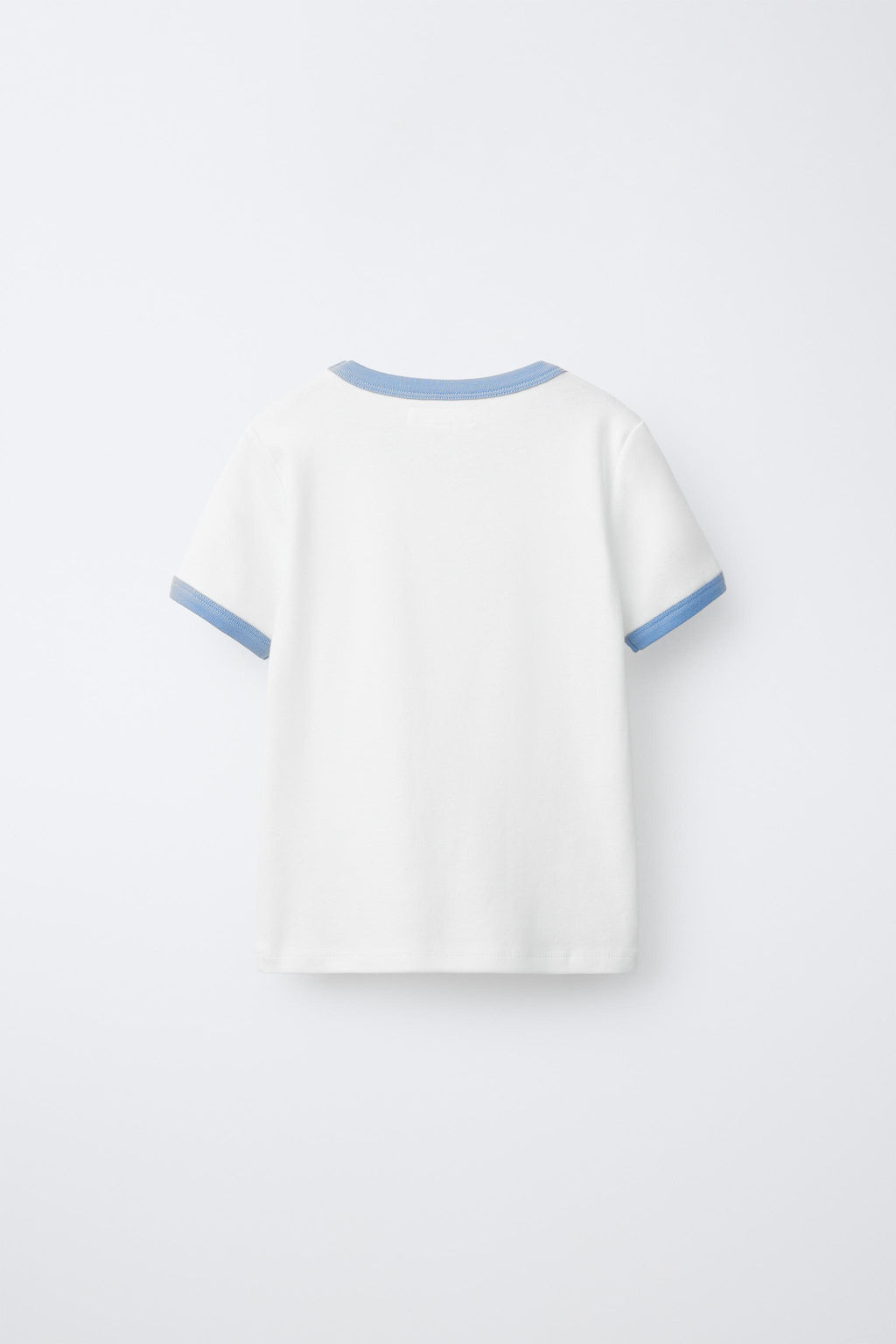 CAMISETA RIB CONTRASTE TEXTO / Azul pastel - Zara фото 2