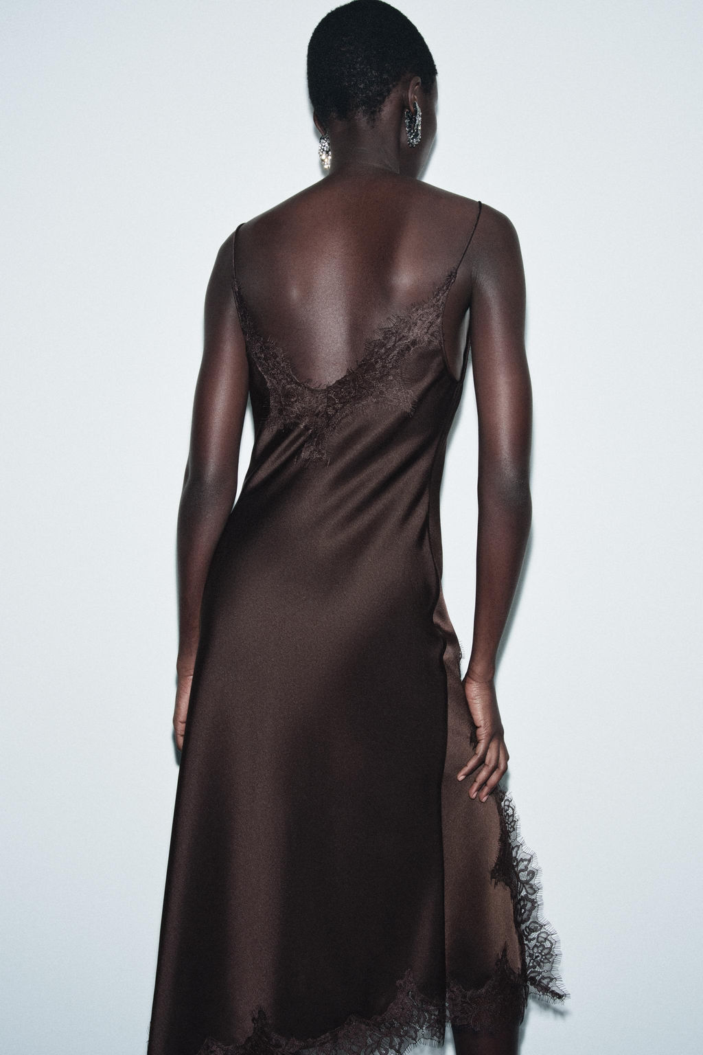 ZW COLLECTION SATIN LACE DRESS - Zara фото 3