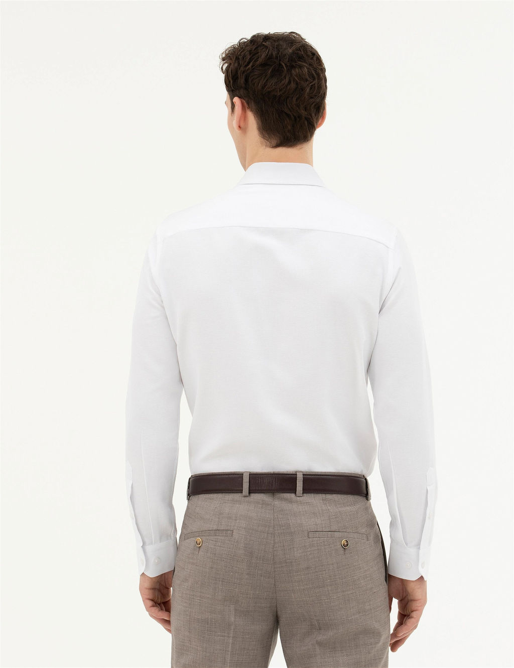 Beyaz Slim Fit Uzun Kollu G_mlek