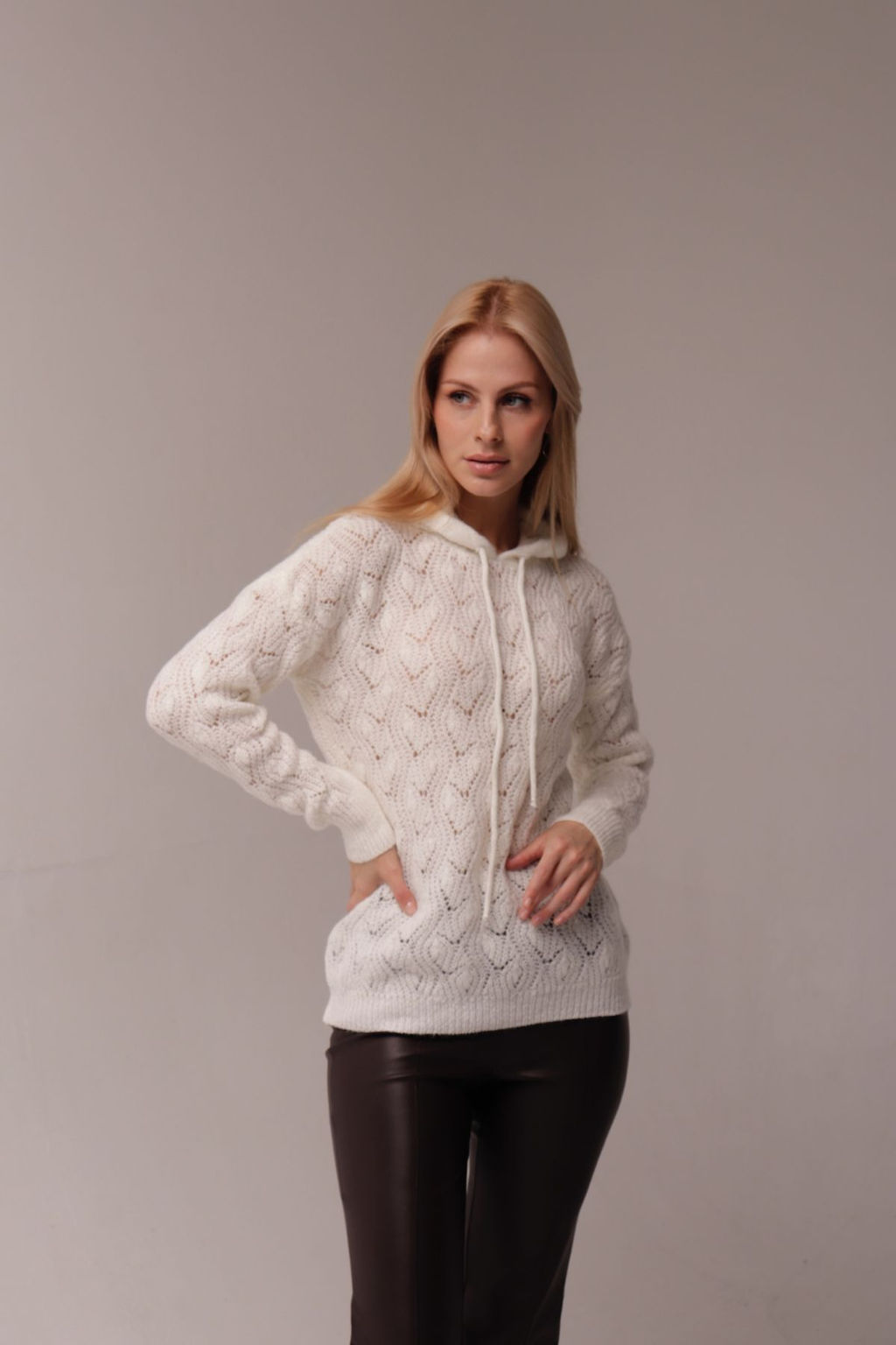 10462 Джемпер с капюшоном белый - Martichelli фото 8