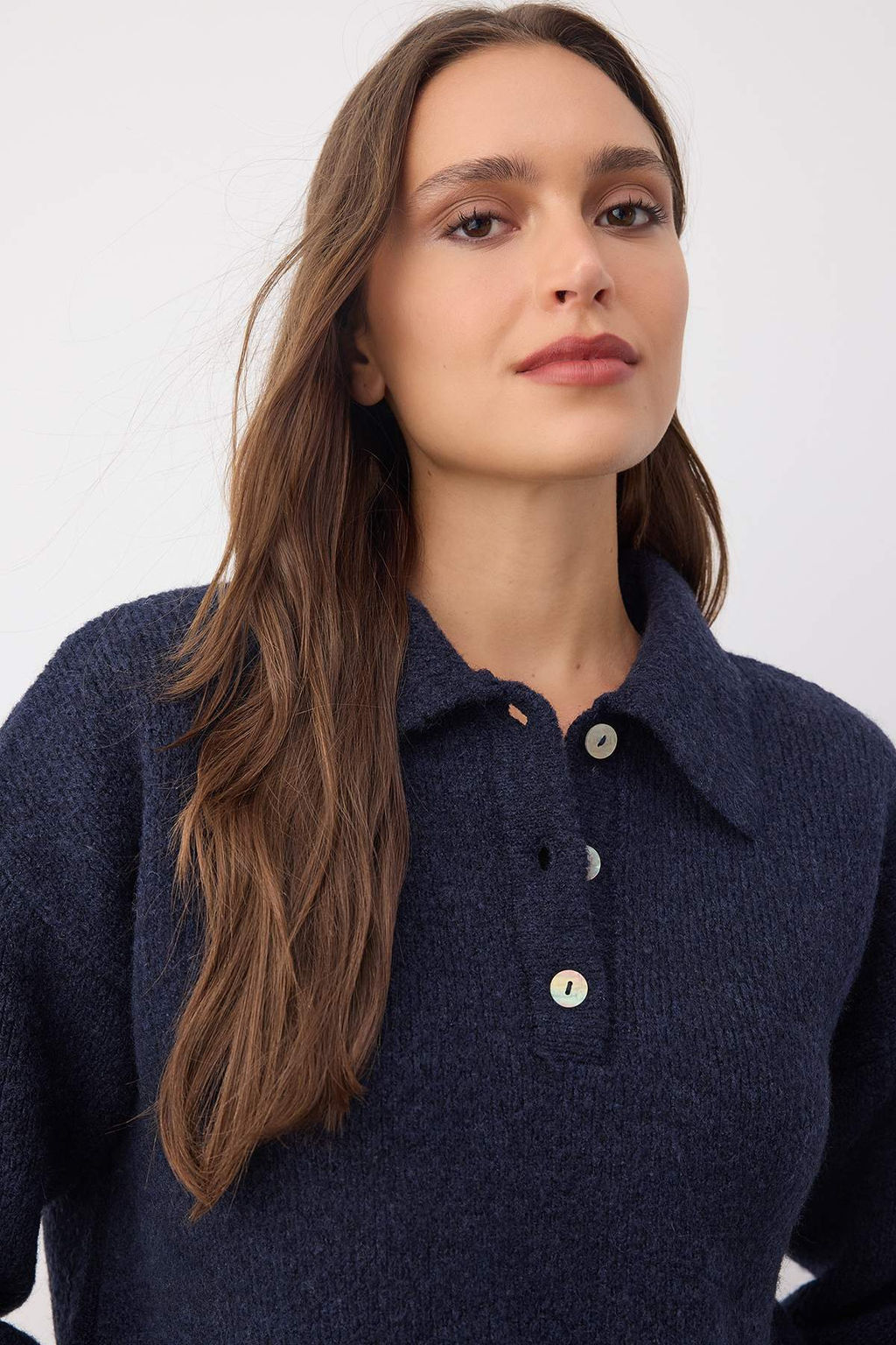 Wardrobe Essentials Lacivert Basic Genis Kal?p Ozel Iplikli Triko Kazak | TWOAW26KZ00072