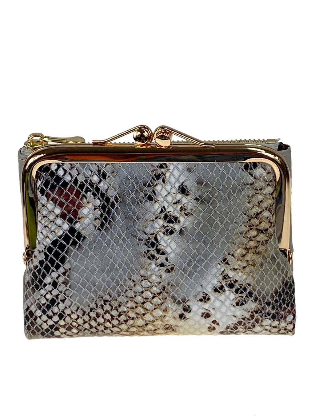 Женский кошелек с фермуаром из натуральной кожи, мультицвет - Greta фото 4