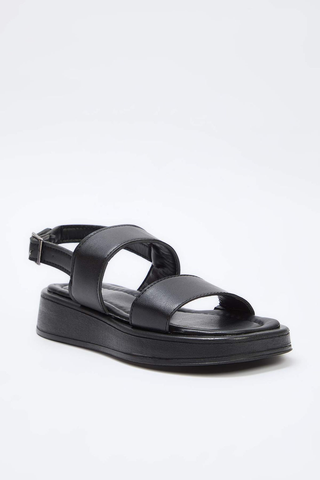Siyah Cift Bantl? Kal?n Taban Kad?n Sandalet TAKSS25SD00072 - Trendyolmilla фото 5