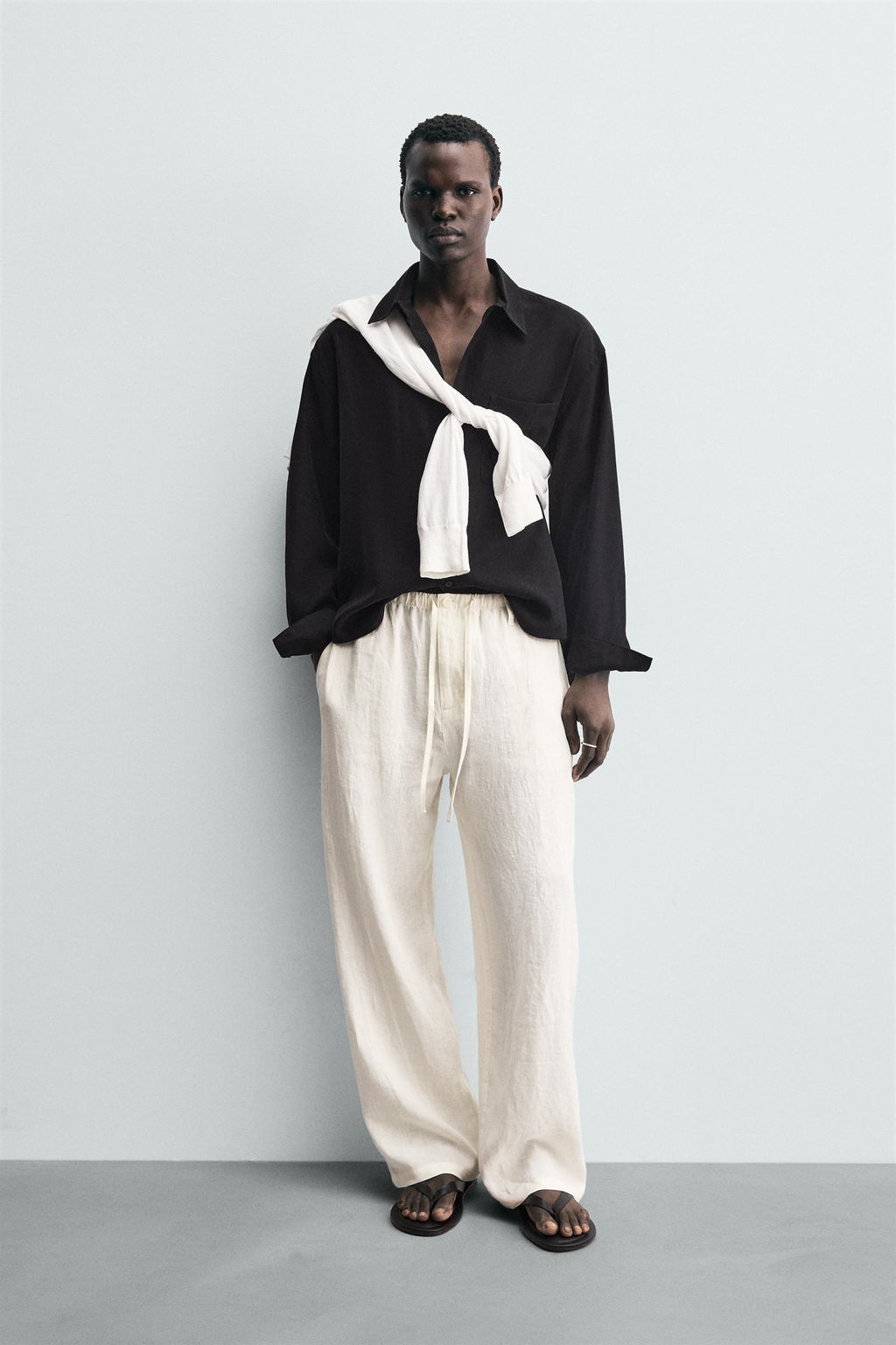 100% LINEN RELAXED FIT TROUSERS