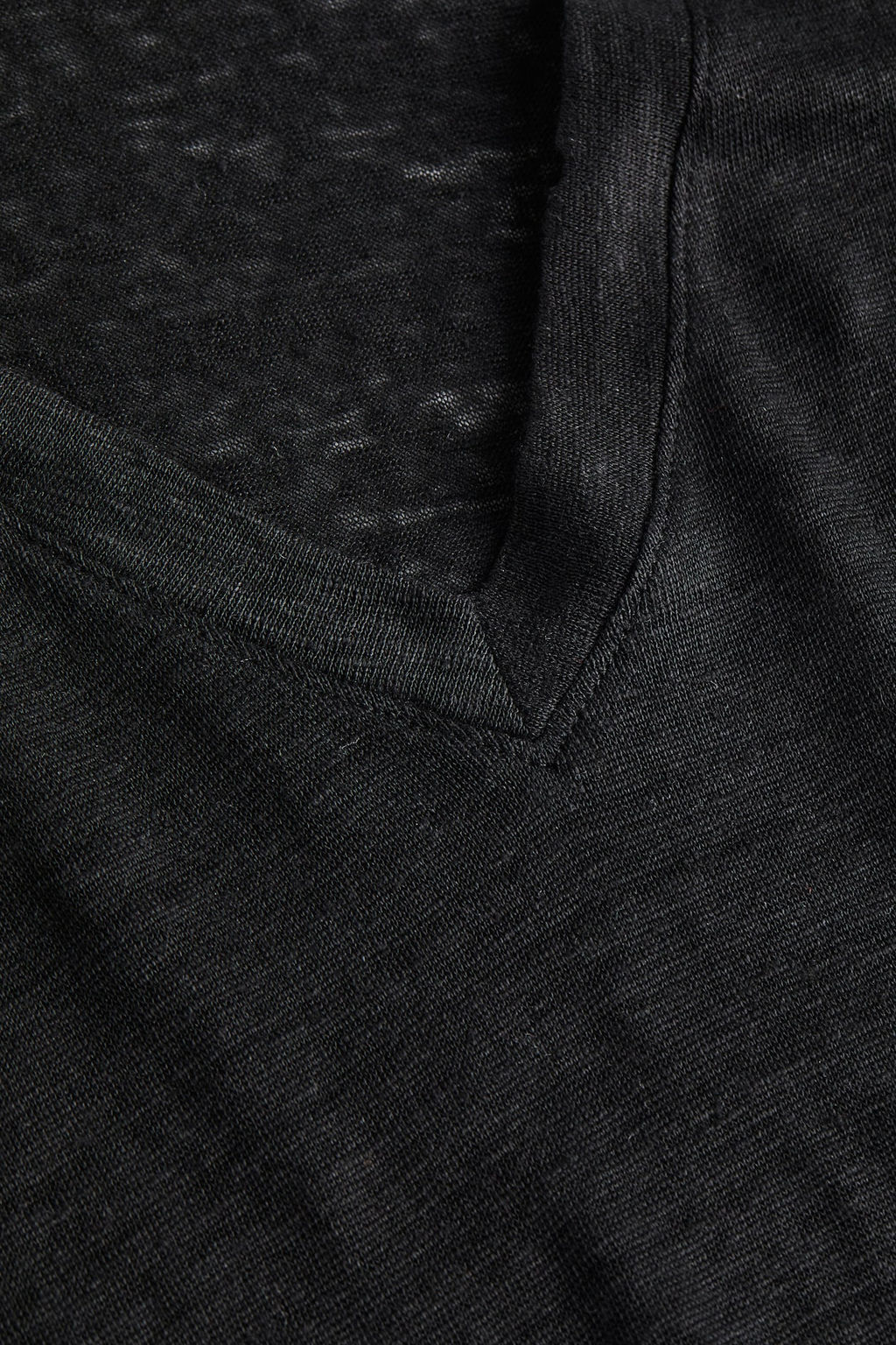 Camiseta en punto de lino con escote en V - H&m фото 5