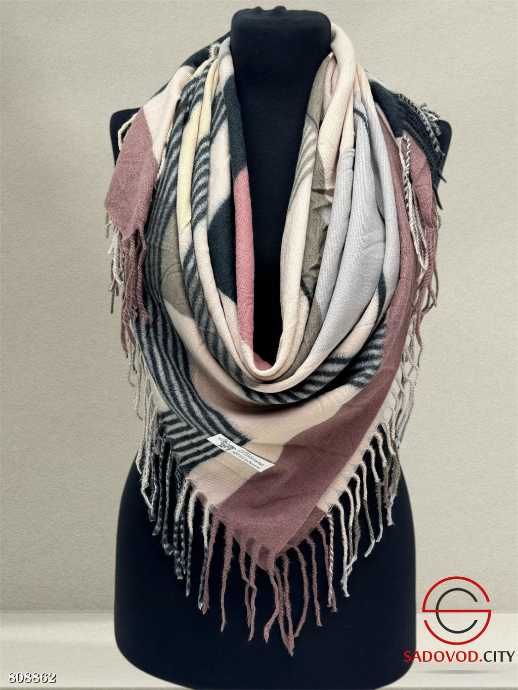 Теплый зимний платок из 100% кашемира,