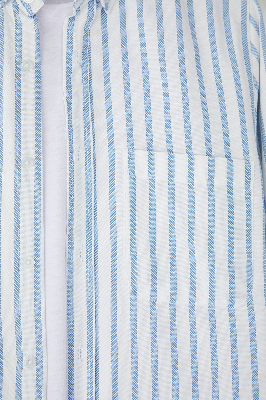 TRENDYOL MAN Gri-Mavi Regular Fit Cizgili Oxford Kolay Utulenebilir Erkek Gomlek TMNSS25GO00078 - Trendyolmilla фото 8
