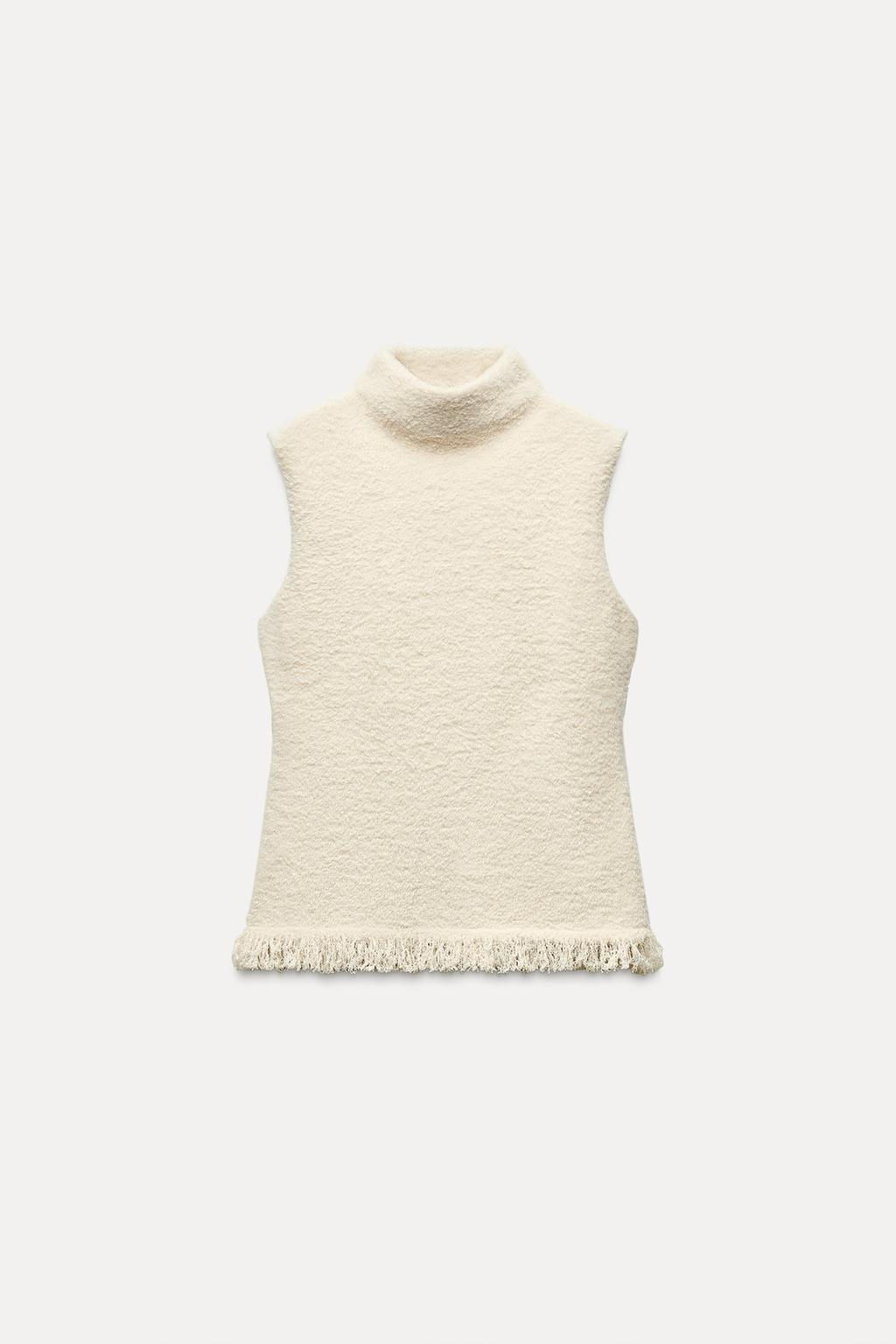 FRINGED KNIT TOP - Zara фото 6