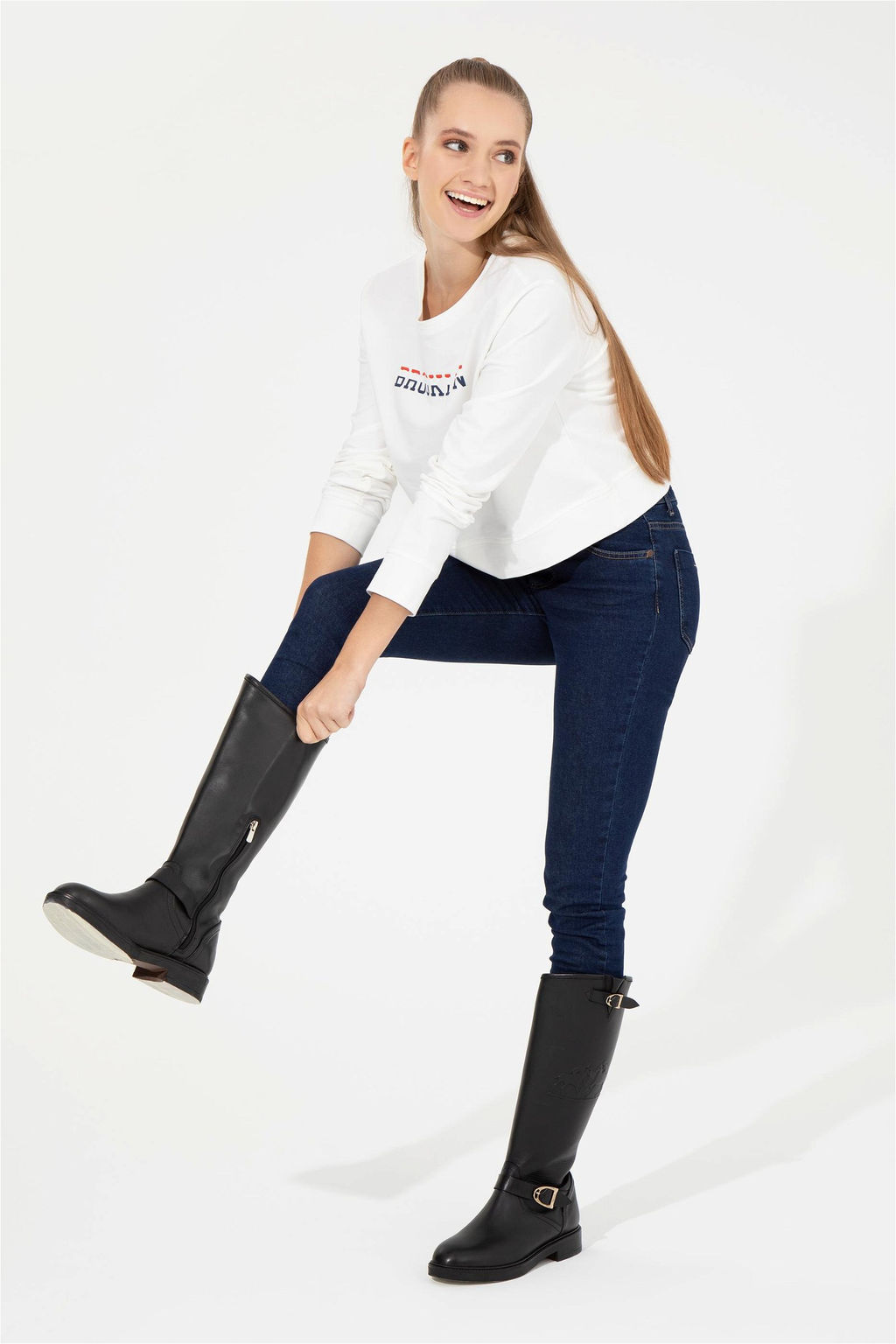 U. S. Polo Assn Женский свитшот цвета экрю с круглым вырезом - U.s. polo assn фото 8