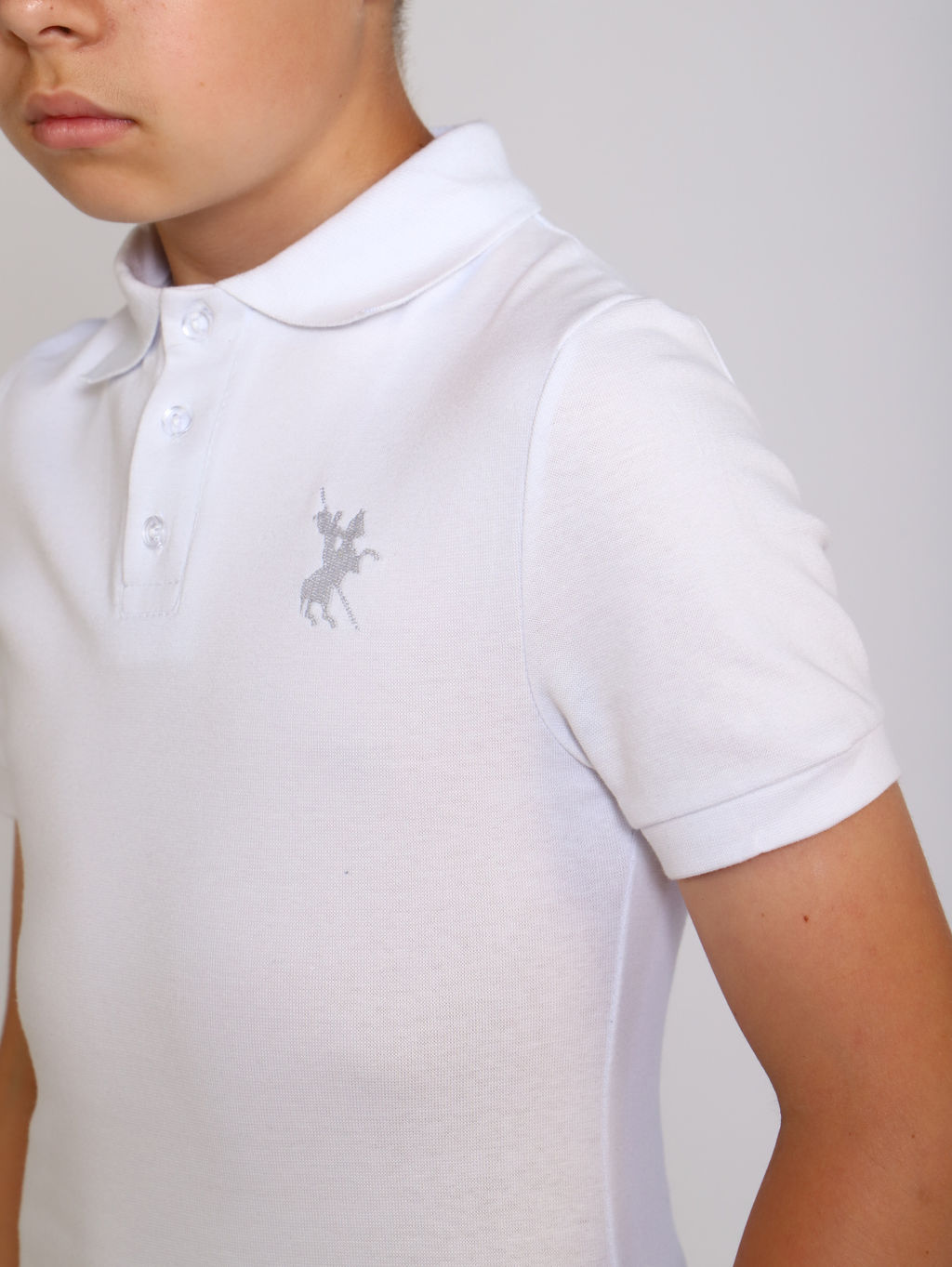 Ладошки / Рубашка-поло Гимназия белый  фото 6