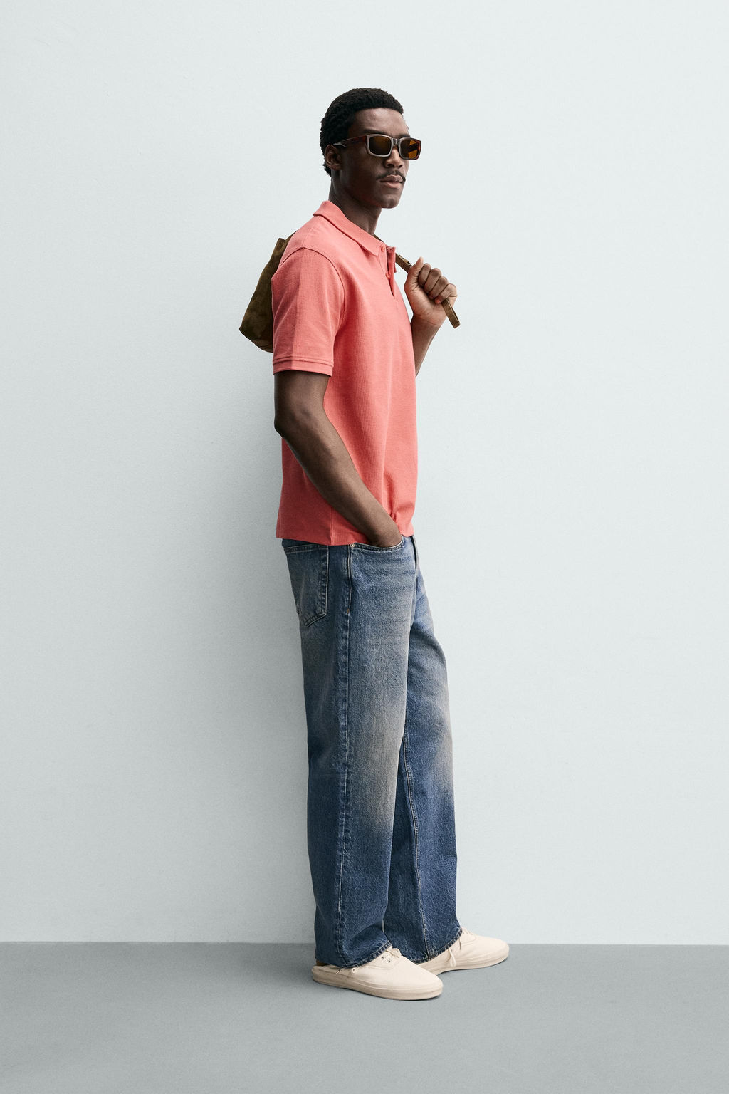 POLO REGULAR FIT ESTRUCTURA / Coral rojo - Zara фото 4