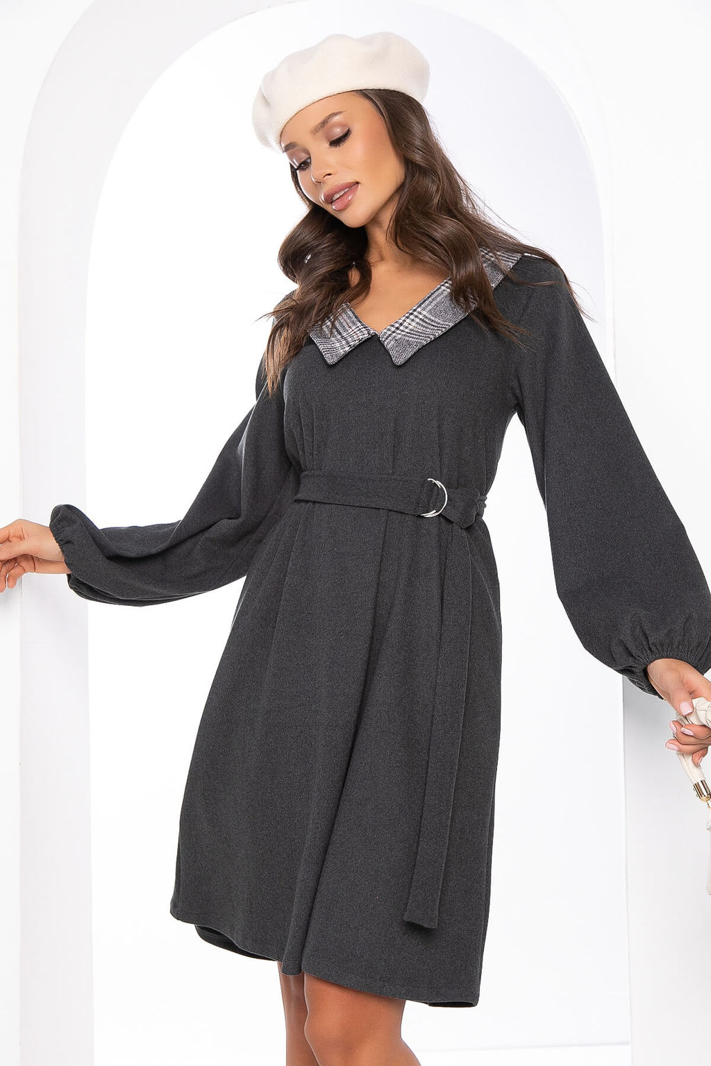 Платье Искусство стиля (темно-серое) П8296 - Lt collection фото 8