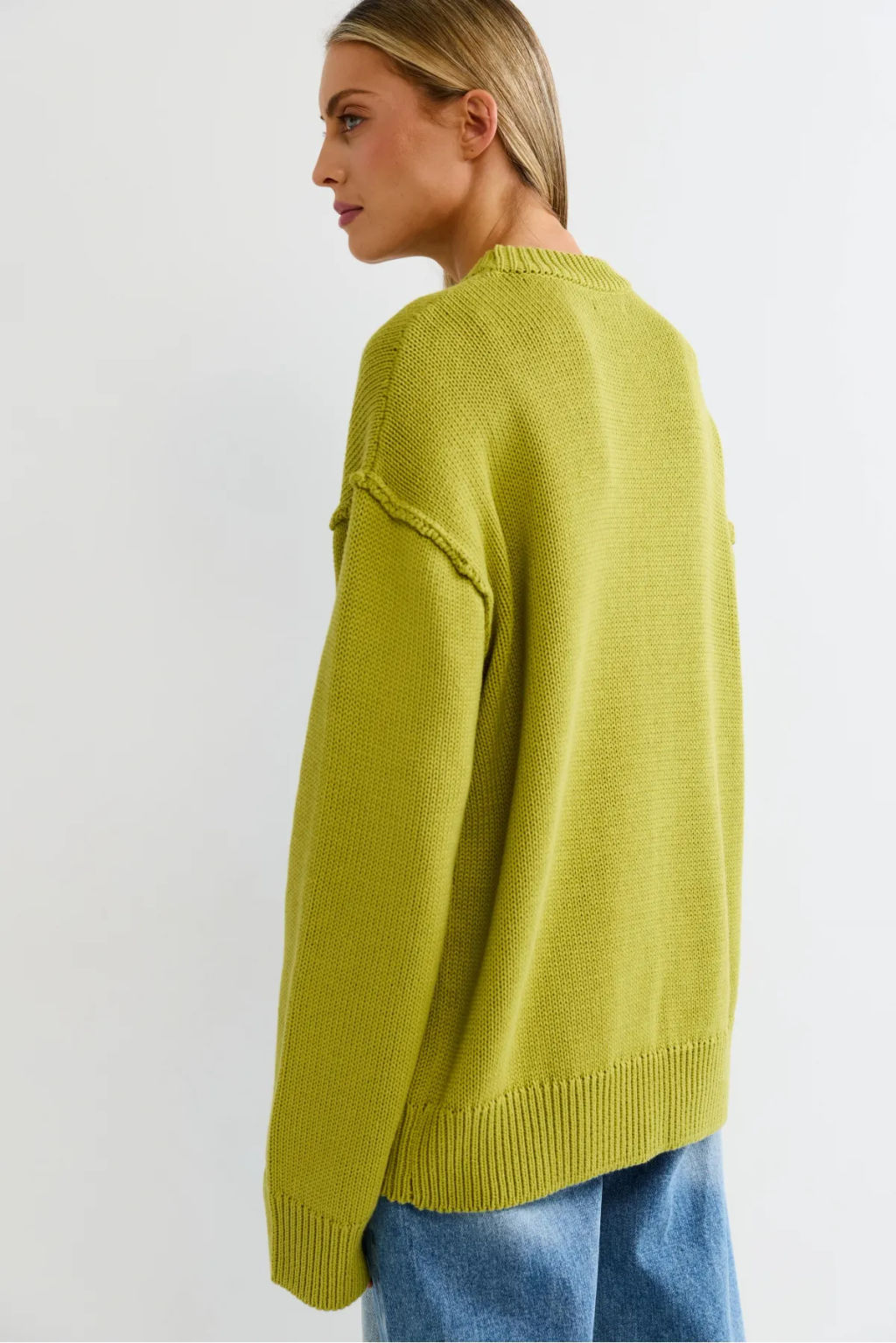 Джемпер с наружными швами Яблочный - Erist store фото 5