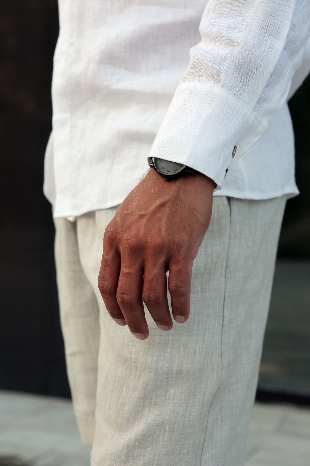 Рубашка льняная мужская со стойкой - Annyway фото 3