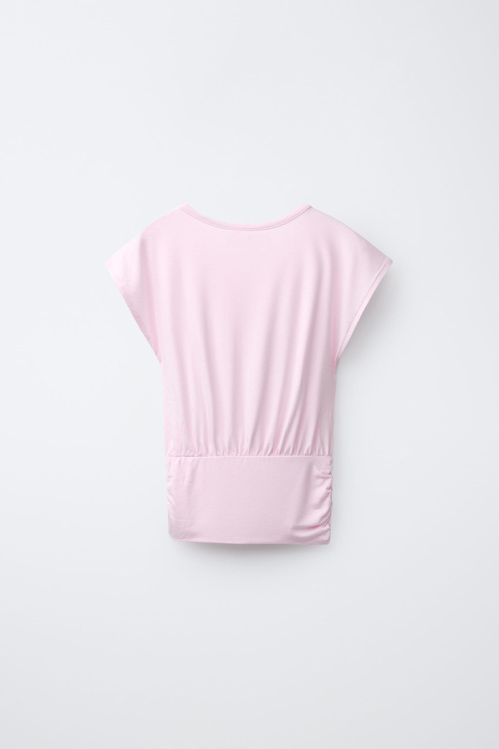 CAMISETA FLUIDA FAJ?N / Rosa pastel - Zara фото 4