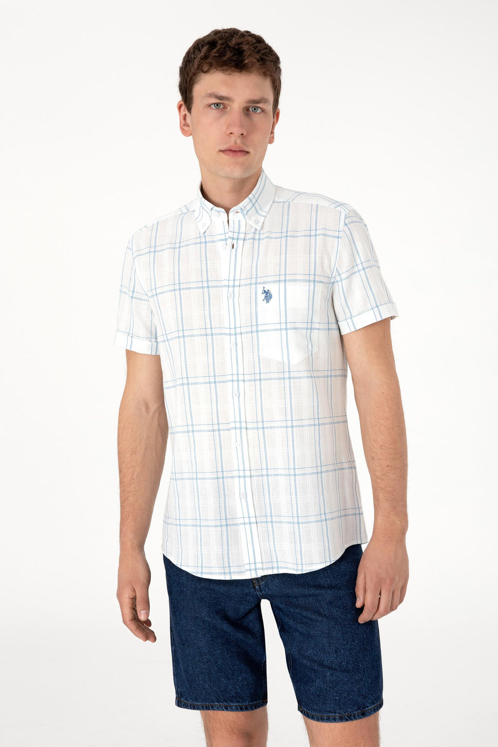Erkek _ndigo K_sa Kollu G_mlek Sepette S_rpriz _ndirim - U.s. polo assn фото 3