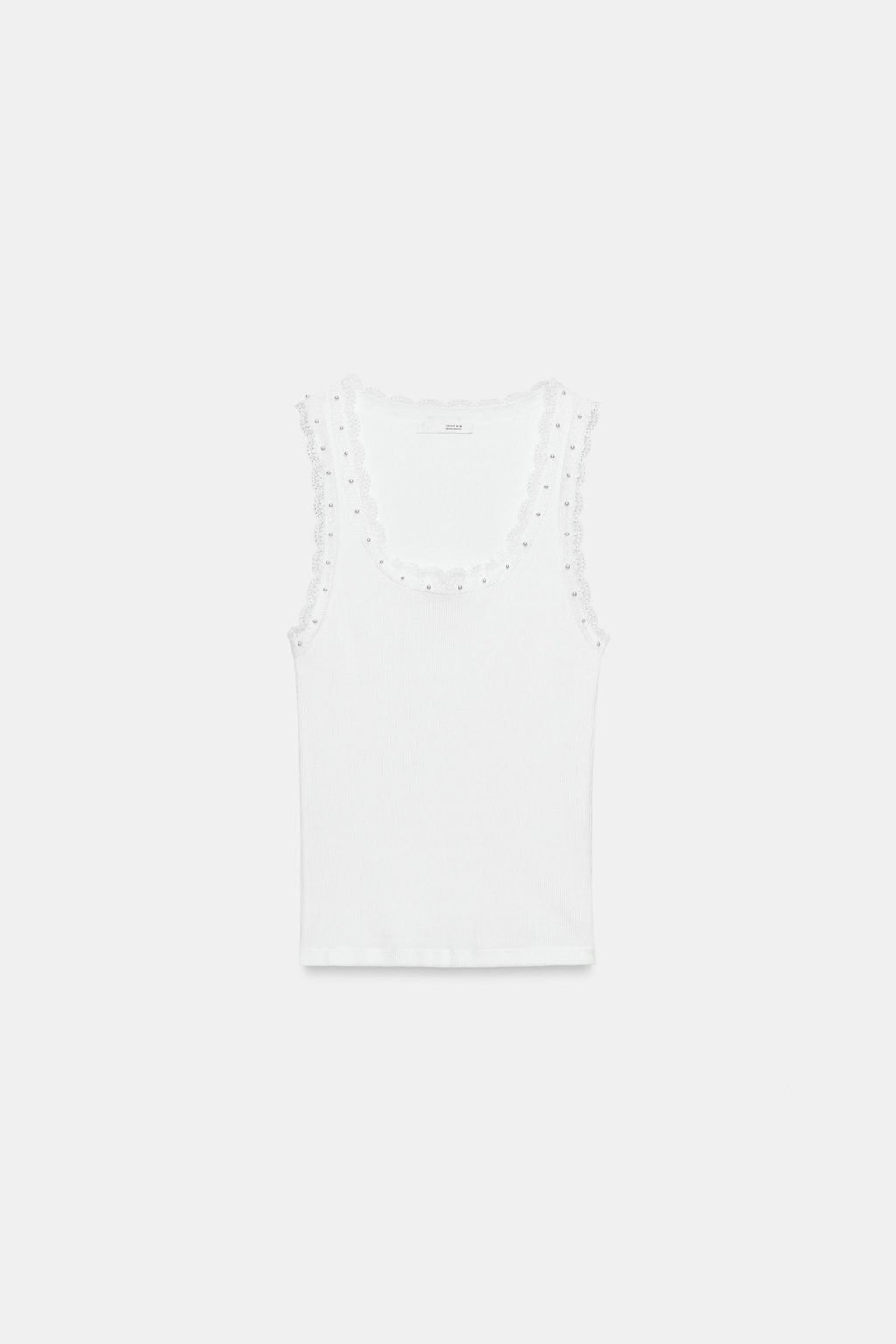 TOP PERLAS ENCAJE / Blanco roto