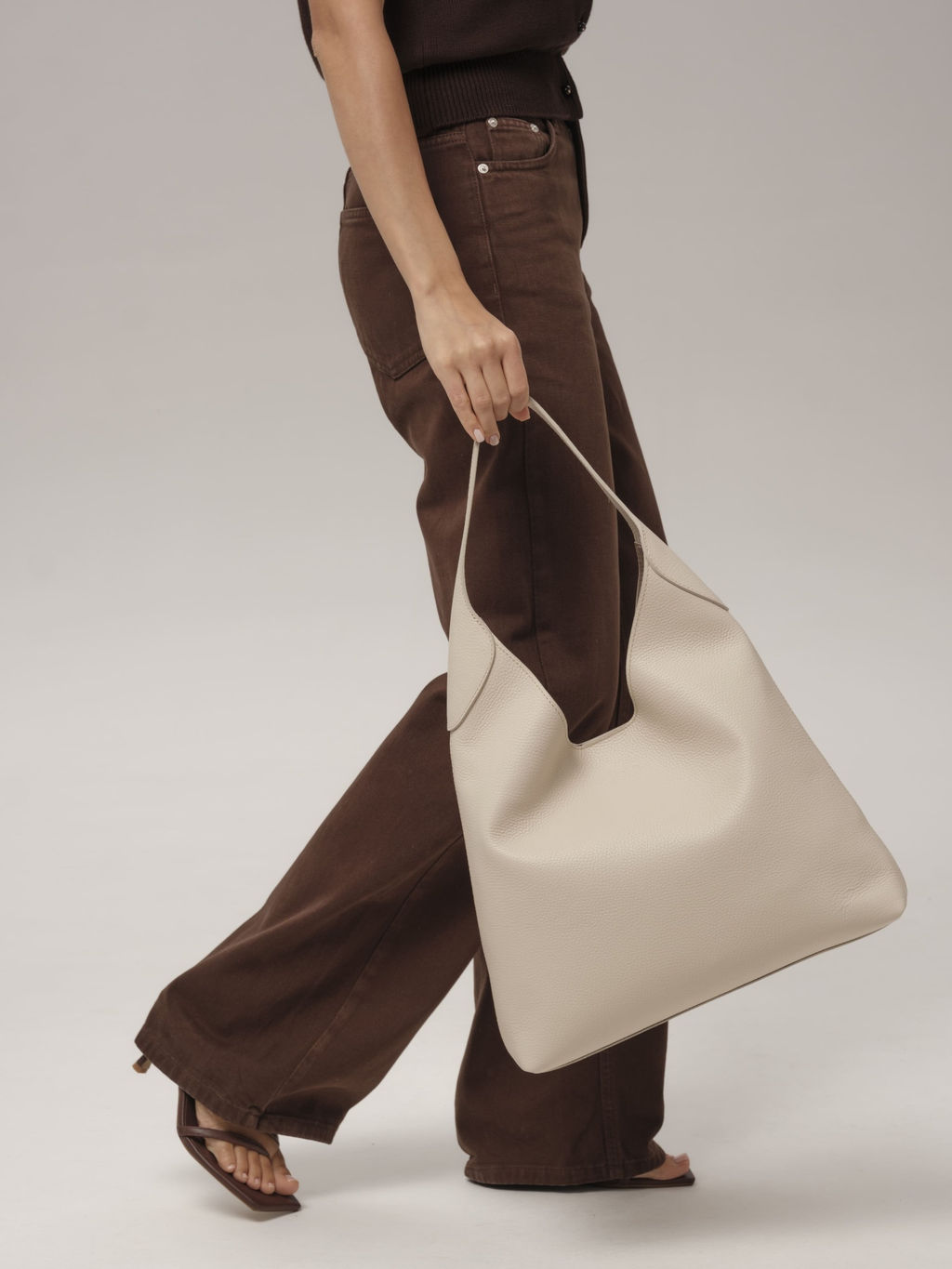 Кожаная сумка Michele DBR 31156 светлый крем  фото 3