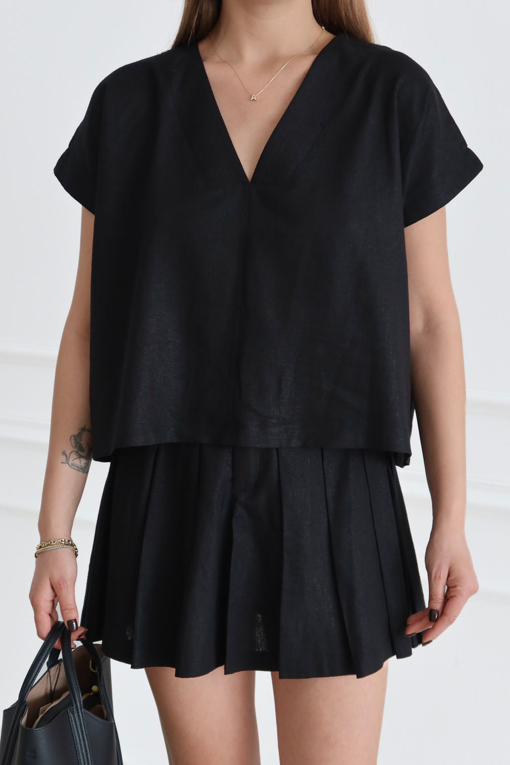 Haki Keten Etek Bluz Dokuma Alt - Ust Tak?m TWOSS26AU00072 - Trendyolmilla фото 6