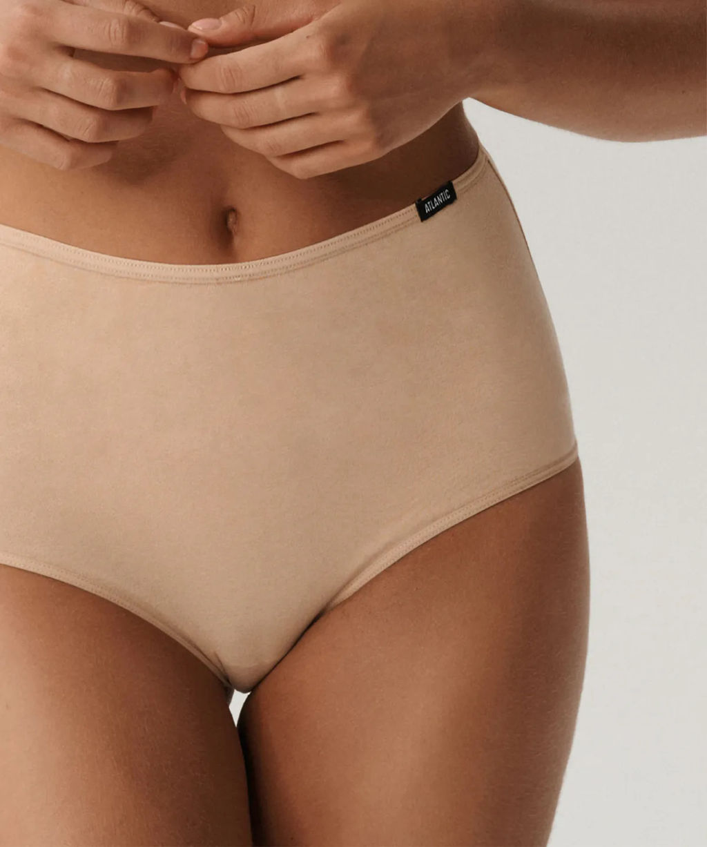 ATLANTIC 3BLP-585 Трусы макси Basic - набор 3 шт. бежевый  фото 4
