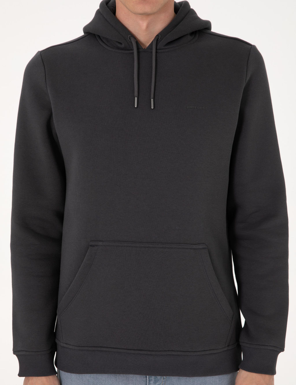 Antrasit 2 _plik Regular Fit __i Polarl_ Kap__onlu Basic Sweatshirt