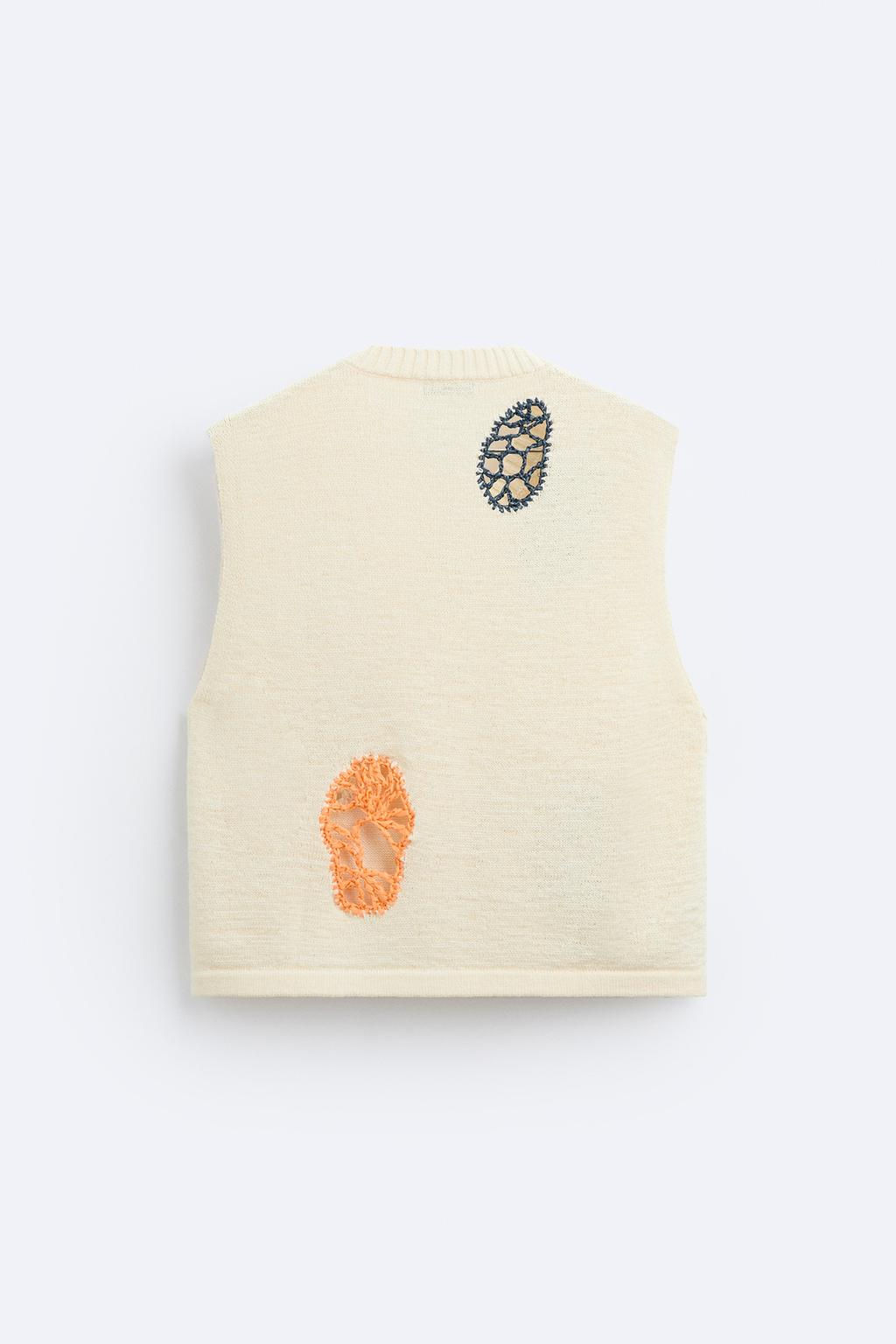CROCHET JACQUARD VEST - Zara фото 7
