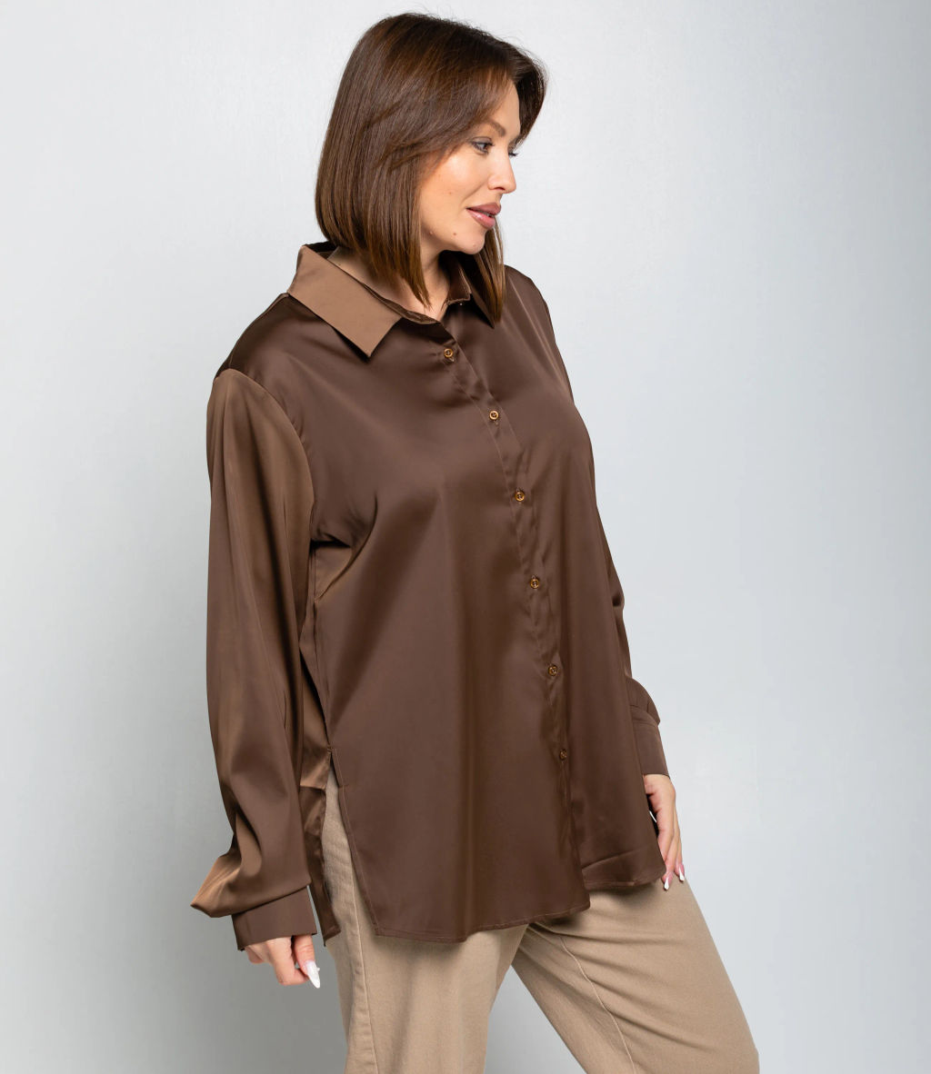 Рубашка #ОКТ085005, коричневый