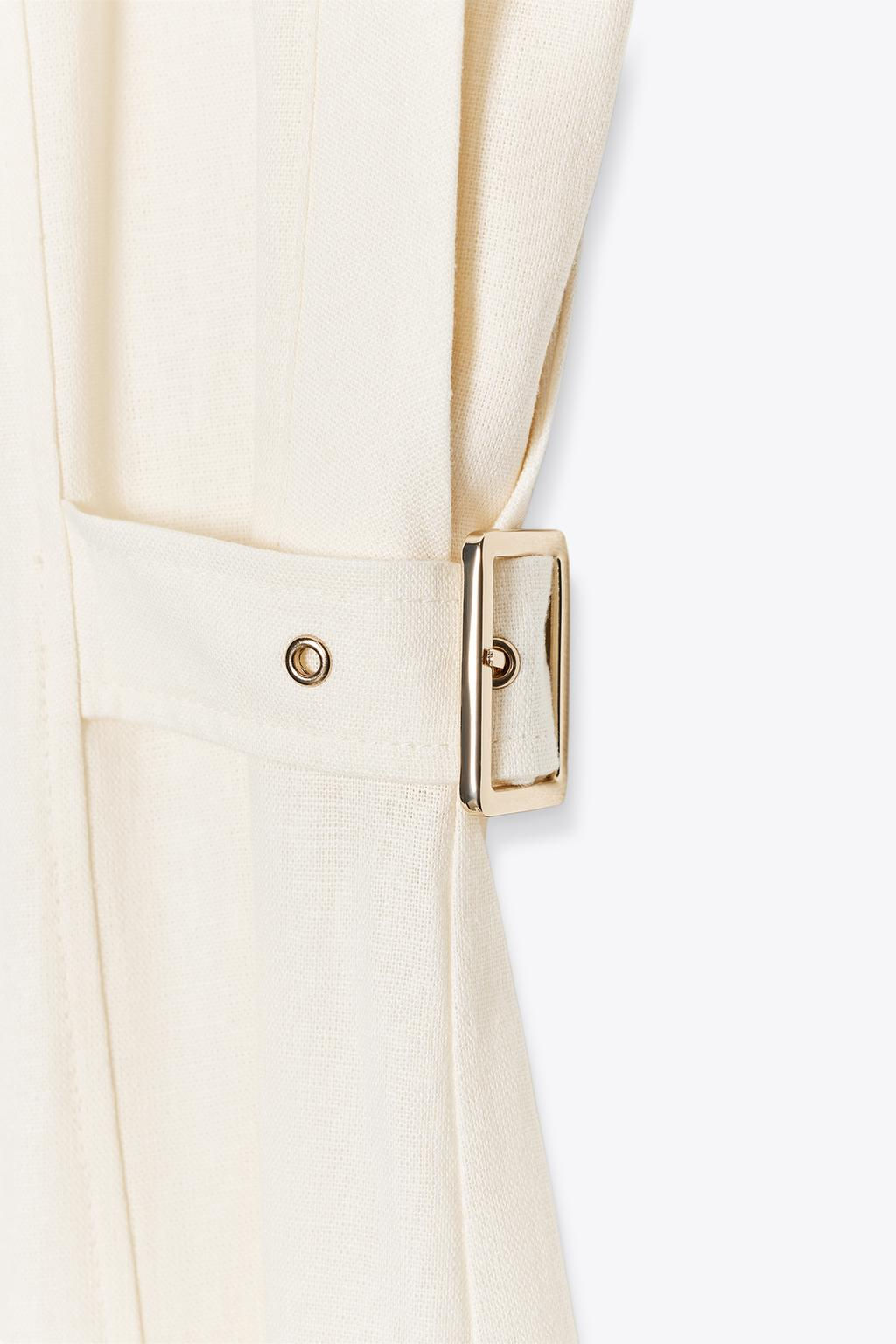 MIDI DRESS WITH BELT LOOPS IN A LINEN BLEND - Zara фото 8