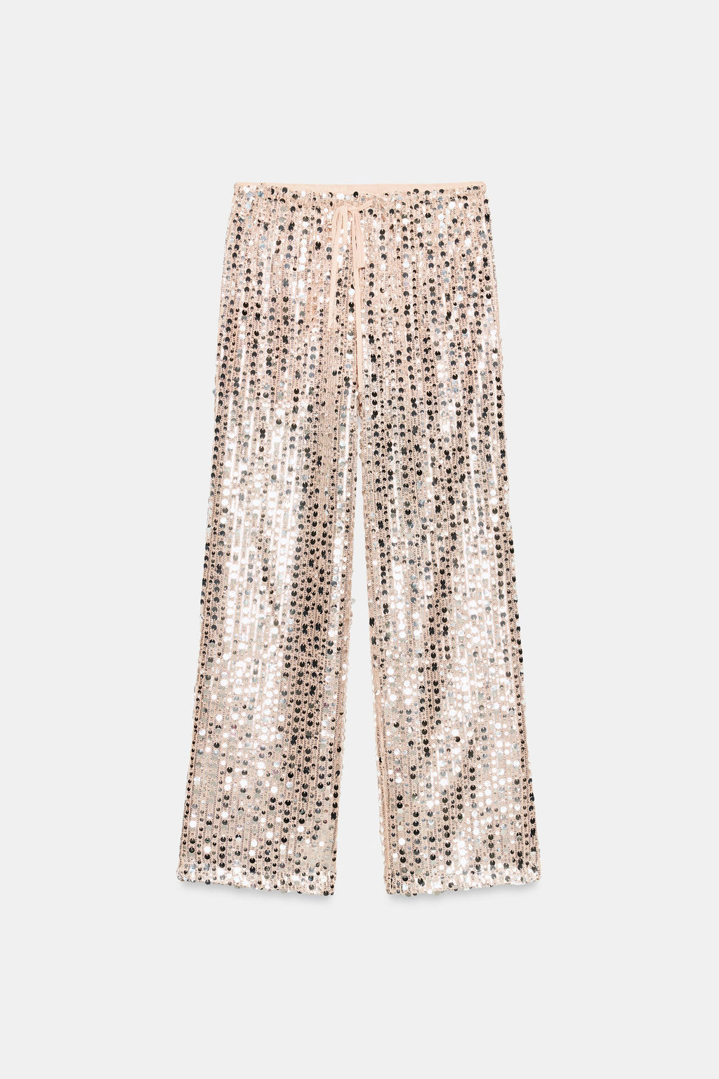 PANTAL?N FLUIDO LENTEJUELAS / Plata - Zara фото 3