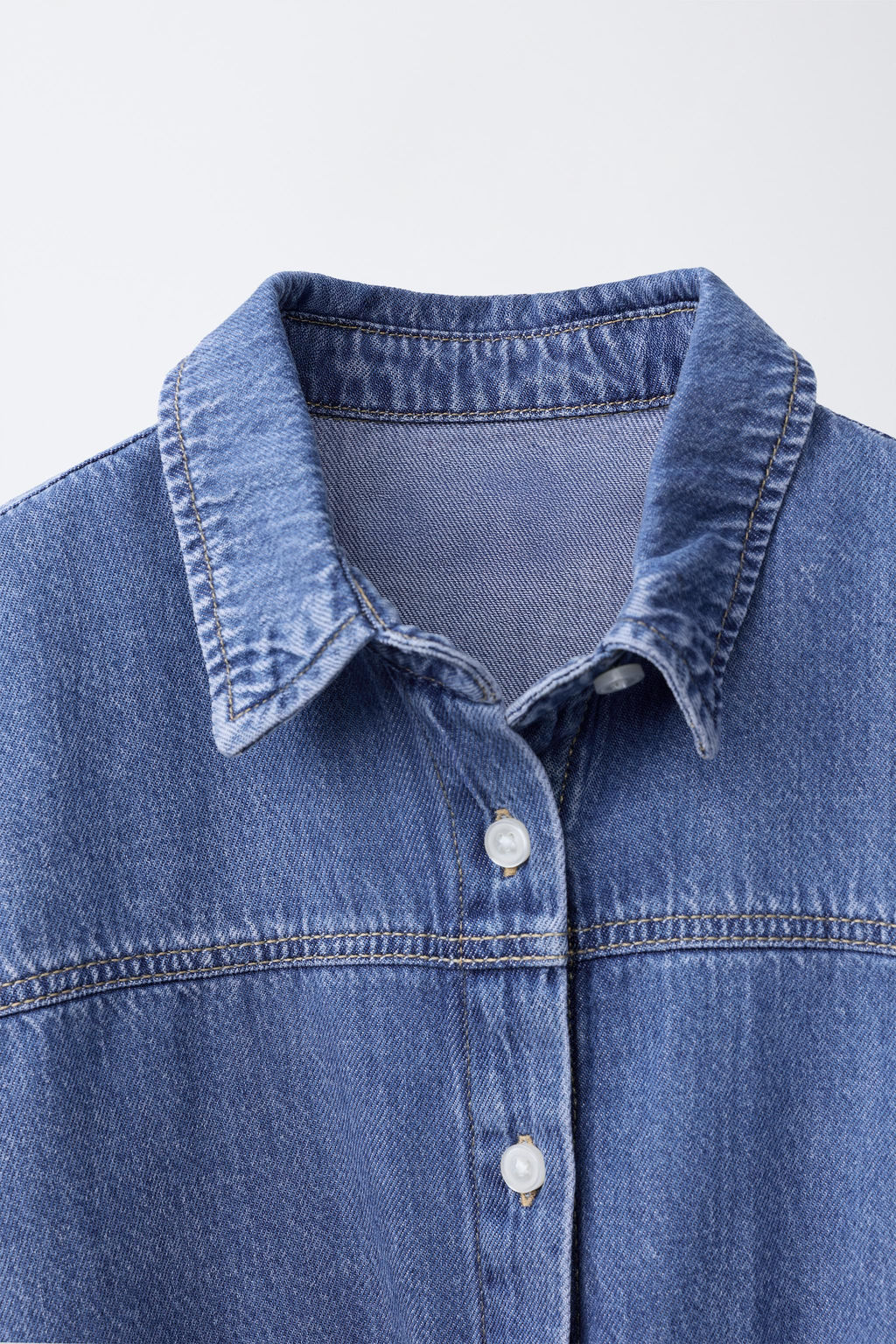 CAMISA DENIM NUDO / Azul - Zara фото 3