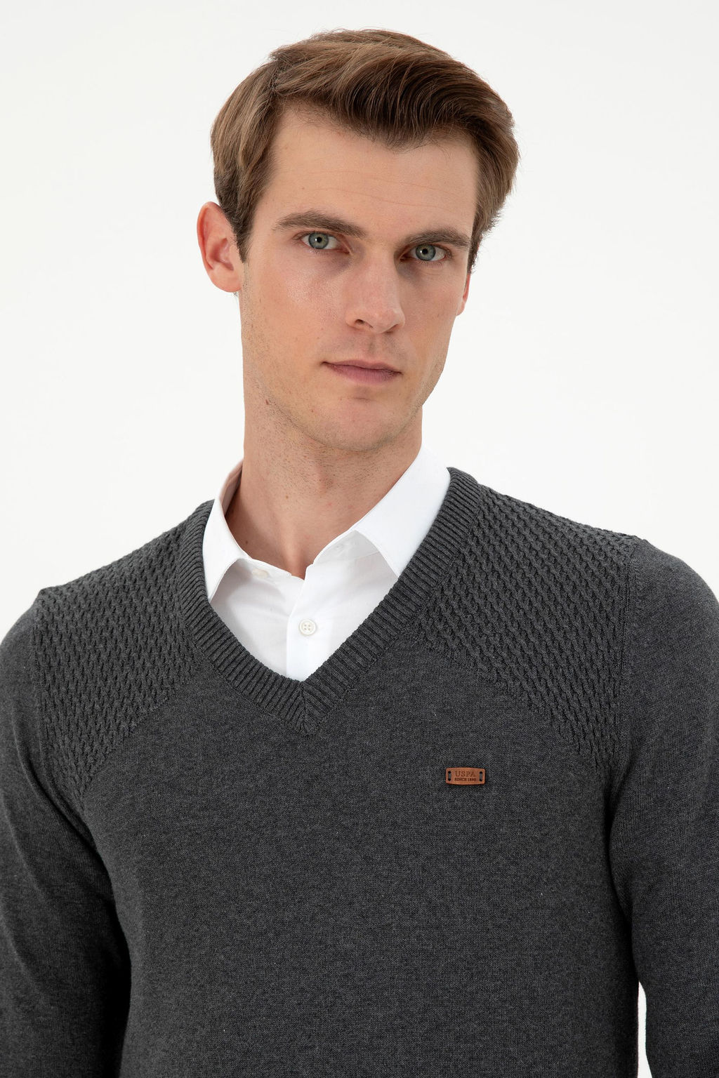 Мужской свитер антрацитового меланжа - U.s. polo assn фото 2