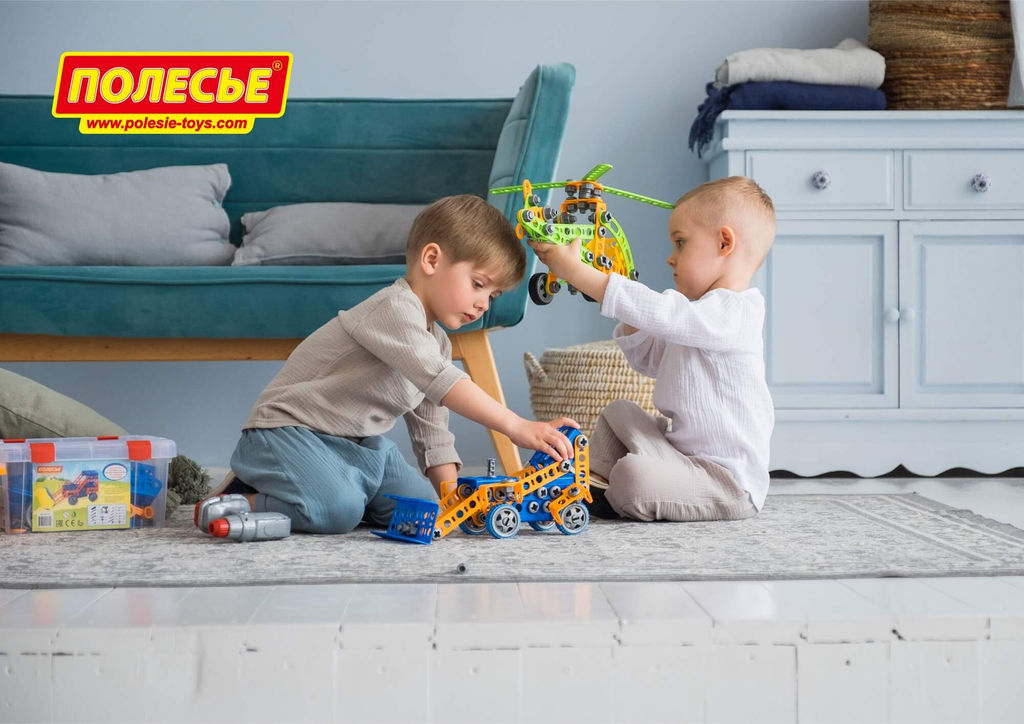 Конструктор Изобретатель - Трактор-погрузчик №1 (142 элемента) + шуруповёрт (в контейнере) - Полесье фото 9