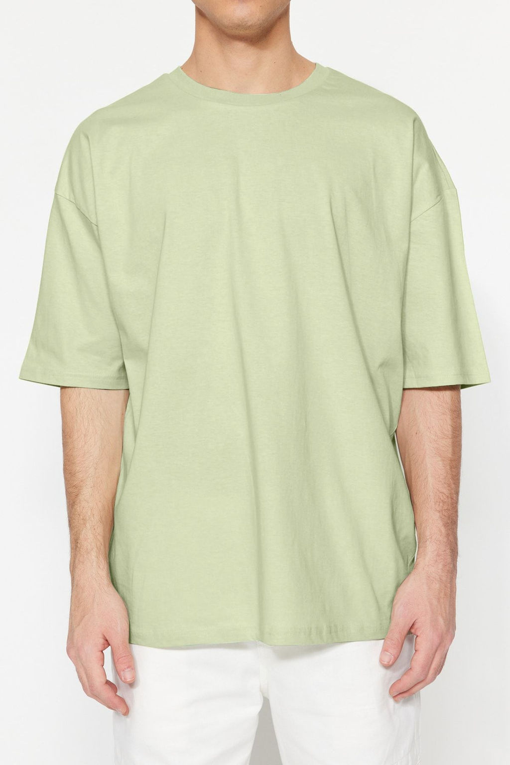 Mint Oversize/Genis Kesim %100 Pamuk K?sa Kollu Basic T-Shirt TMNSS22TS0318