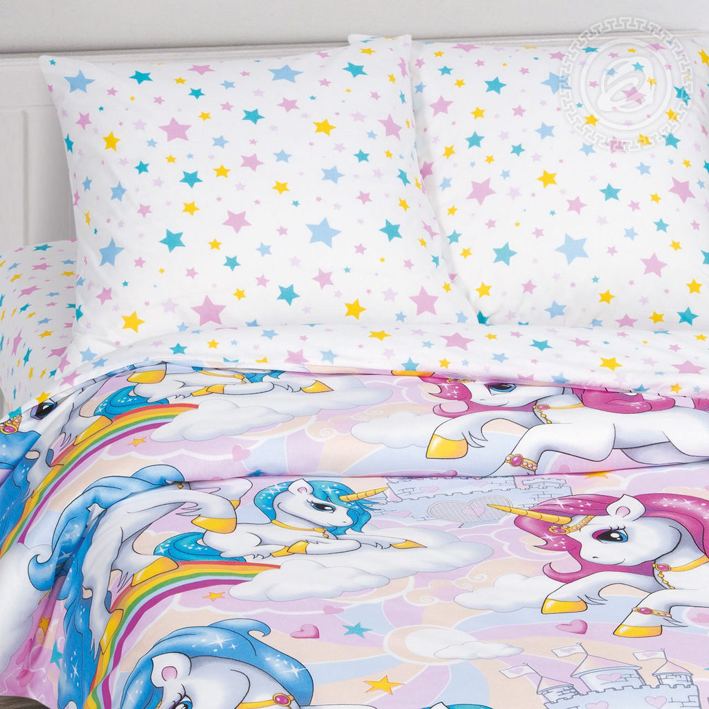 Карусельки 1,5 сп./Пододеяльник: 1 шт. - 215*145; Простыня: 1 шт. - 214*150; Наволочка: 2 шт. - 70*70; Поплин детский - Артпостель фото 2