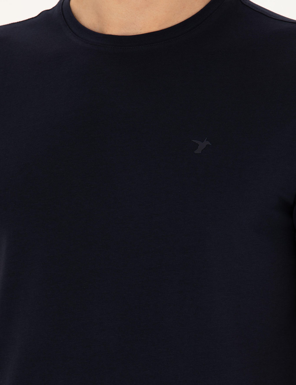 Lacivert Slim Fit Bisiklet Yaka Basic T-Shirt