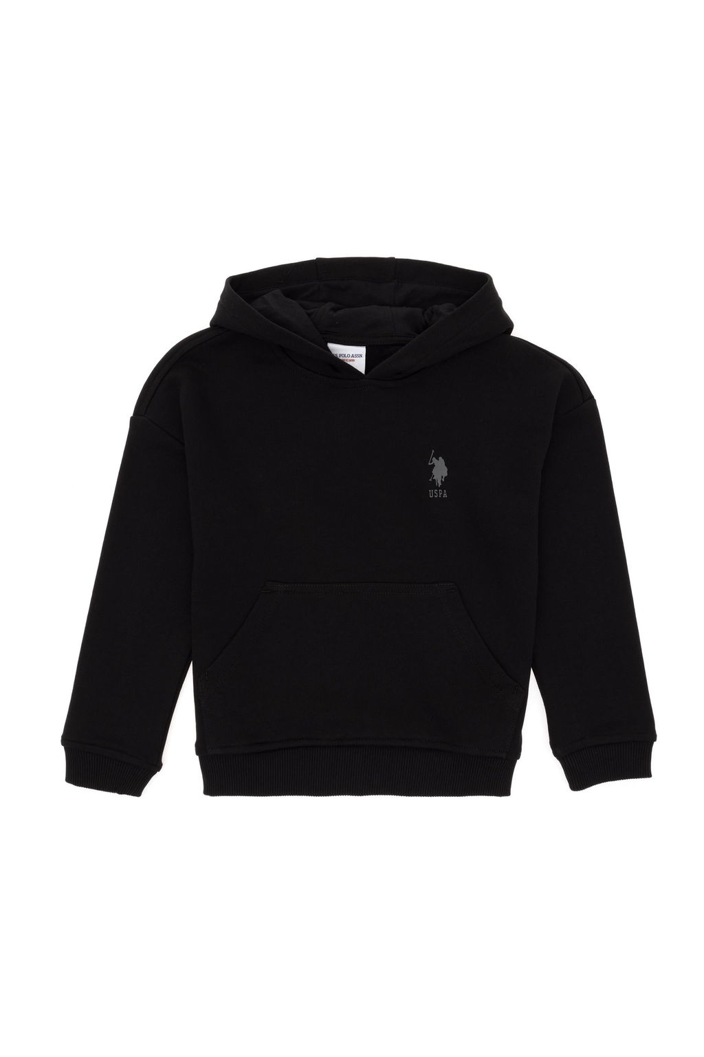Erkek _ocuk Siyah Basic Kap__onlu Sweatshirt