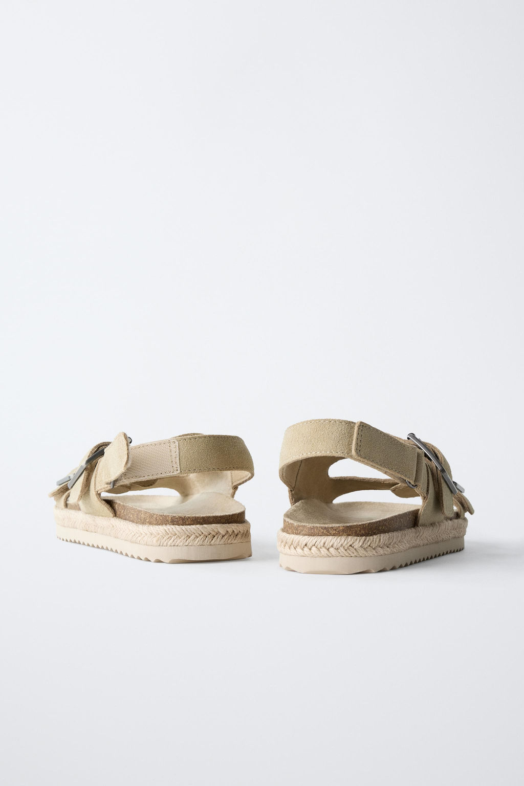 LEATHER SANDALS WITH JUTE BUCKLES - Zara фото 5