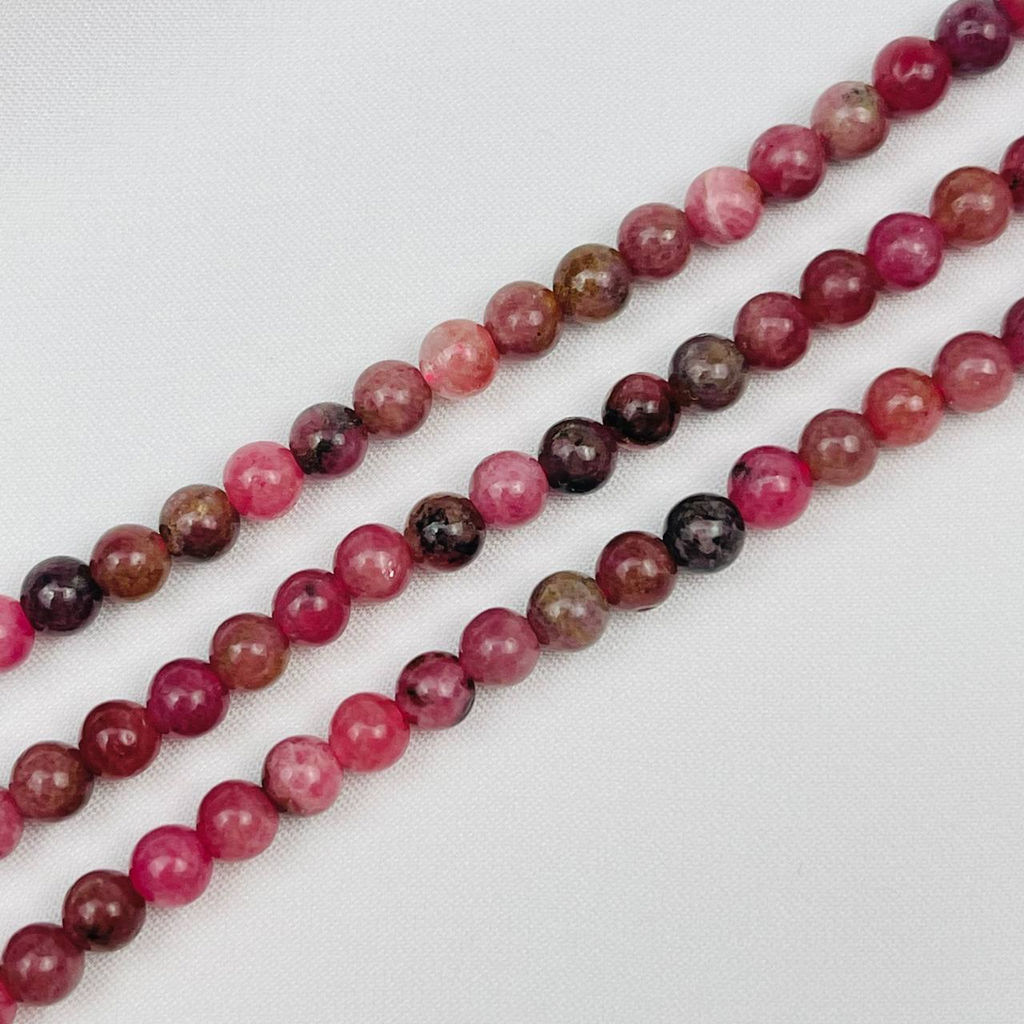 Бусины для украшений из Родонита (86 бусин)